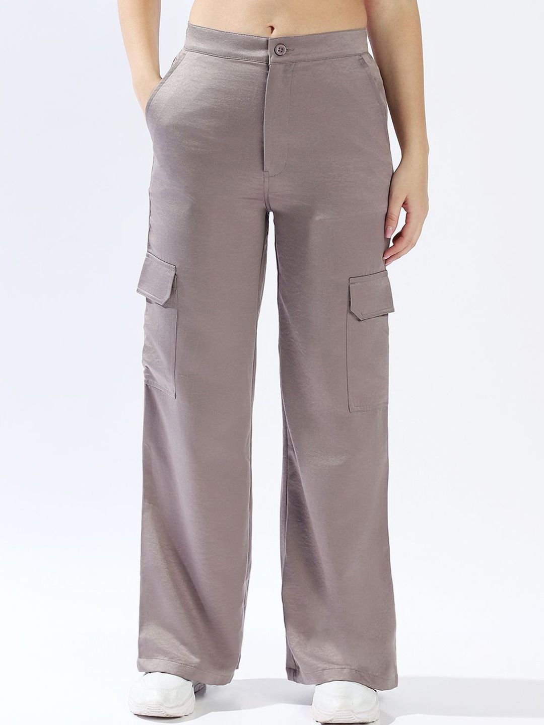 High Star Women Relaxed Loose Fit High-Rise Easy Wash Trousers-picture-25