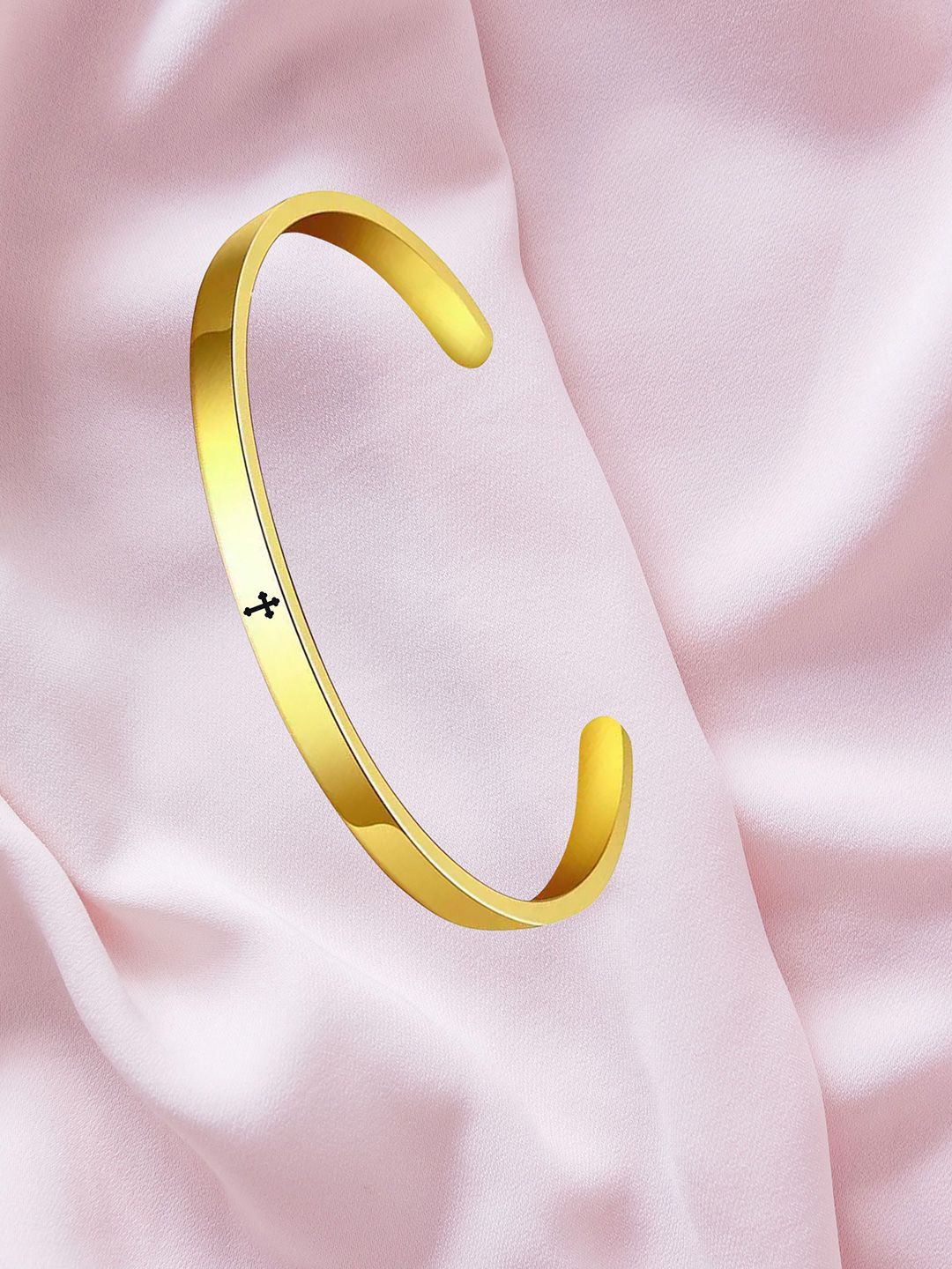 M Men Style Men Gold-Plated Kada Bracelet-image-2