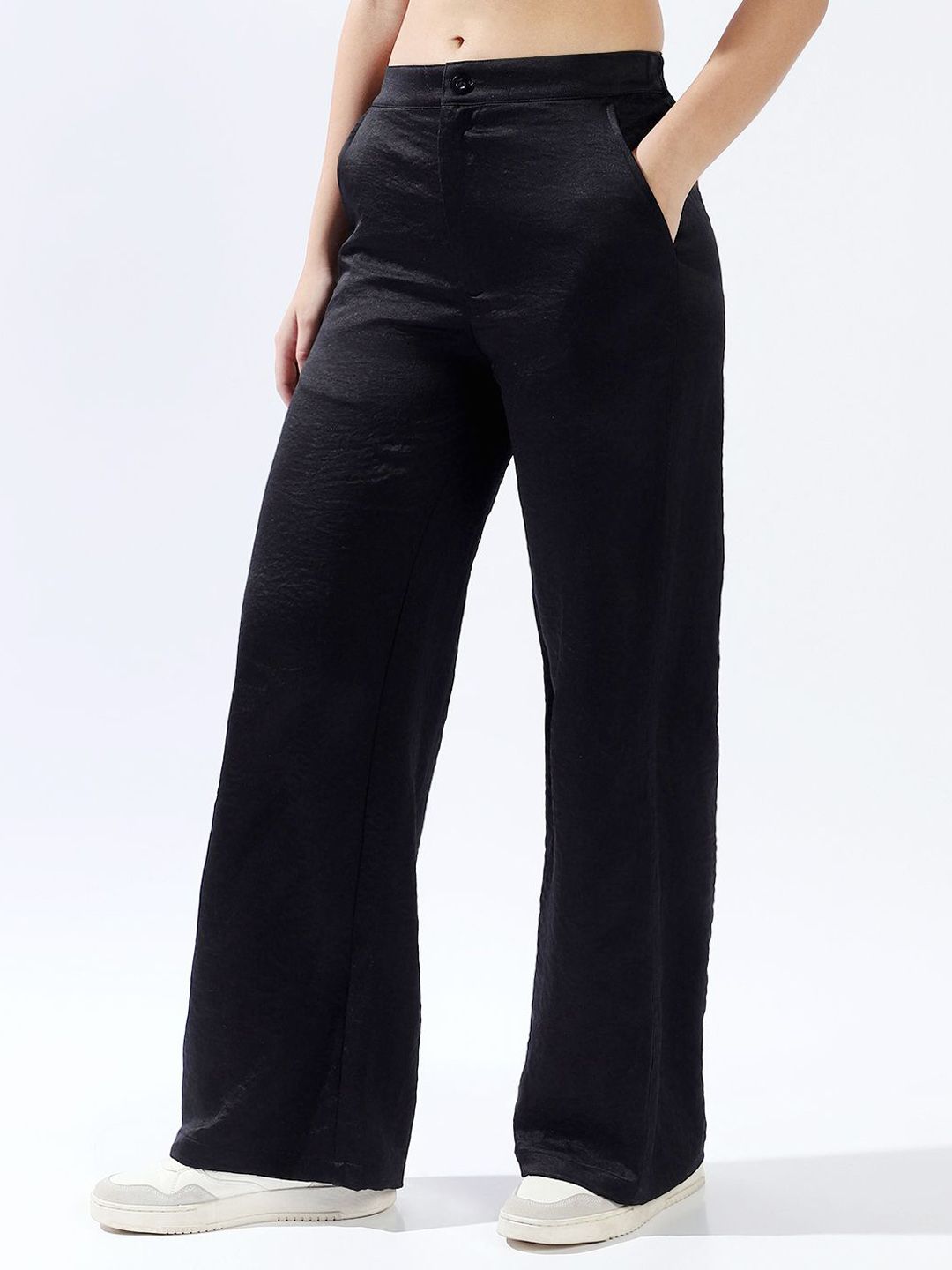 High Star Women Relaxed Loose Fit High-Rise Easy Wash Trousers-picture-36