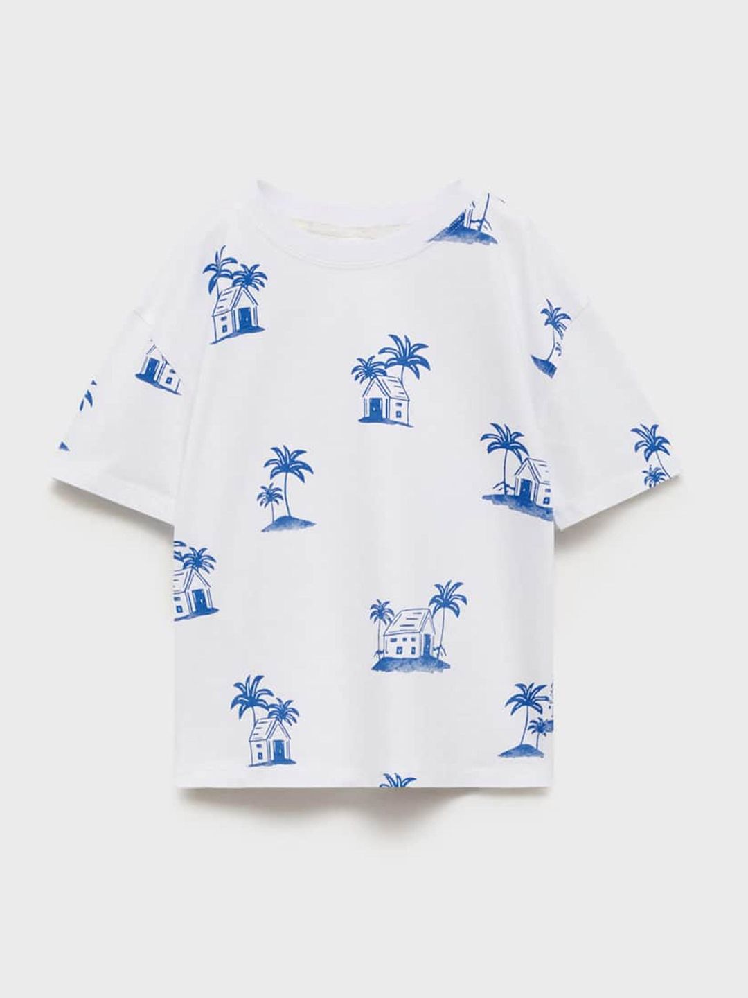Mango Kids Boys Printed Drop-Shoulder Sleeves Cotton T-shirt-picture-48