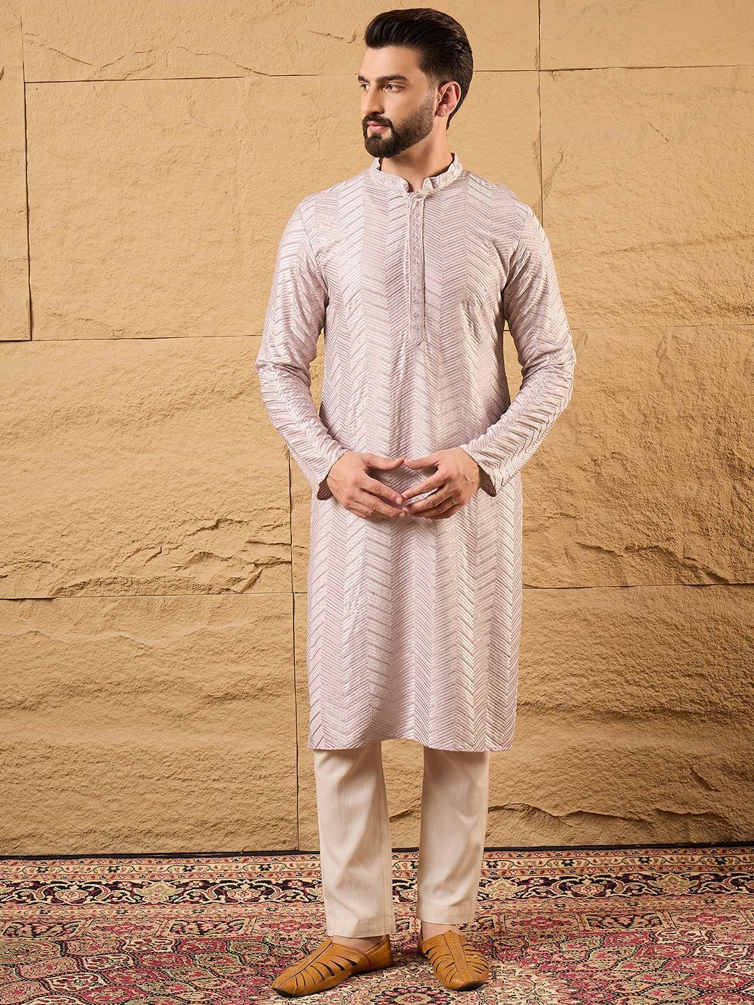 House of Pataudi Embroidered Straight Ethnic Kurta