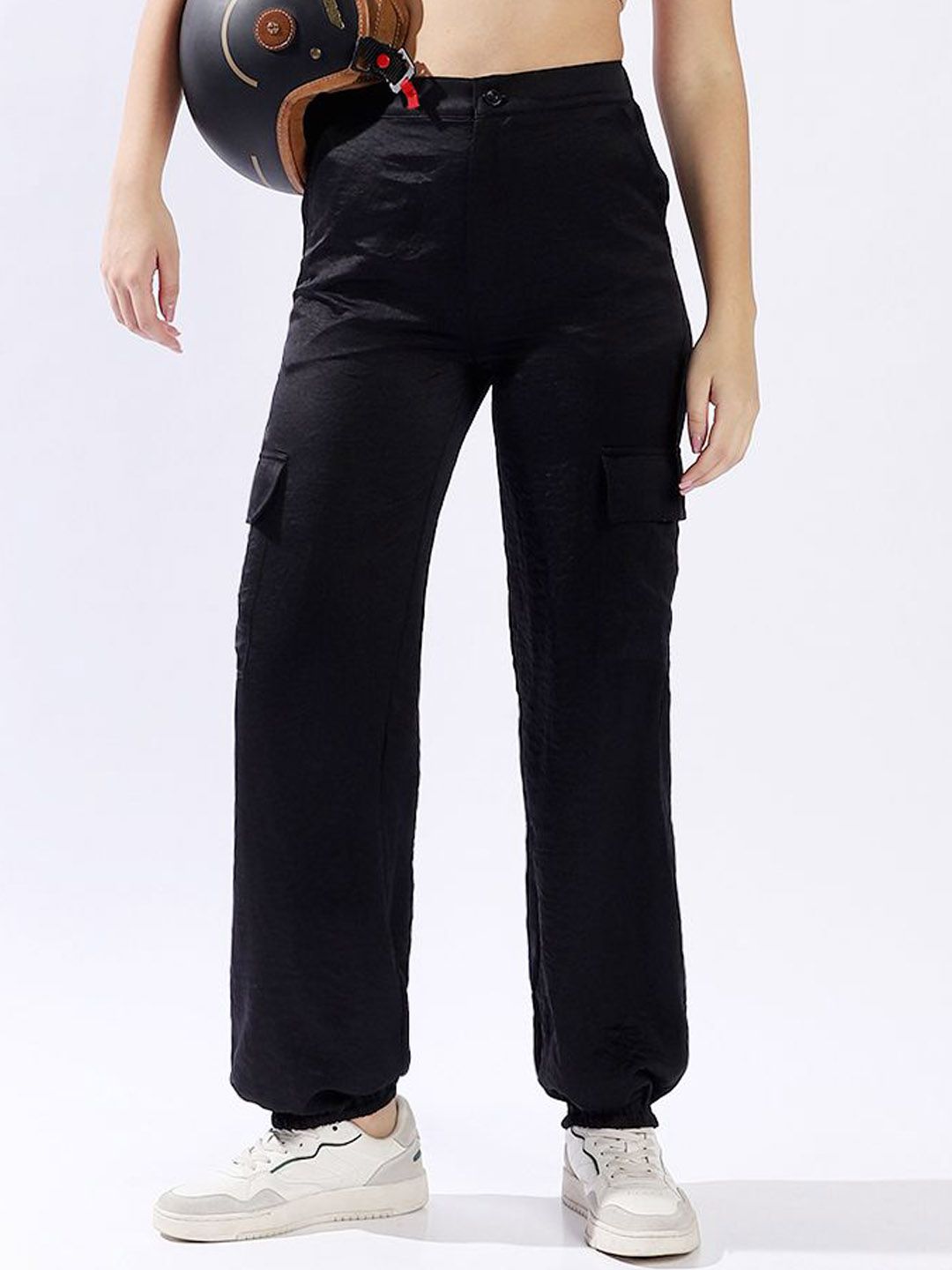 High Star Women Relaxed Loose Fit High-Rise Easy Wash Trousers-picture-21