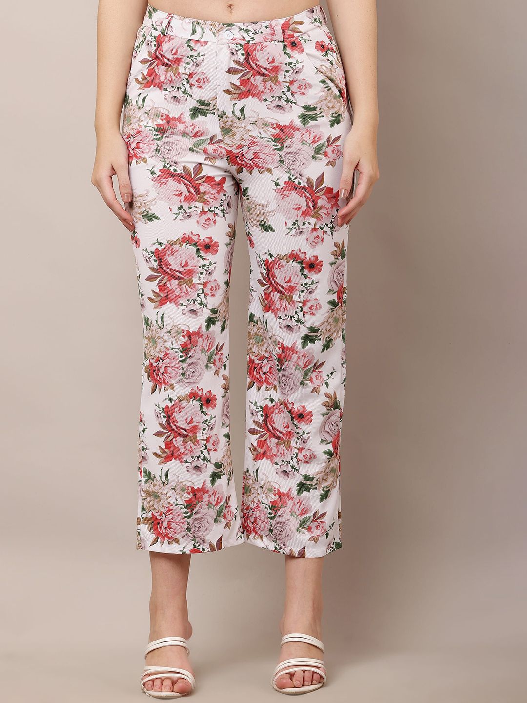 Moda Rapido Floral Printed Loose Fit Easy Wash Trousers-picture-14