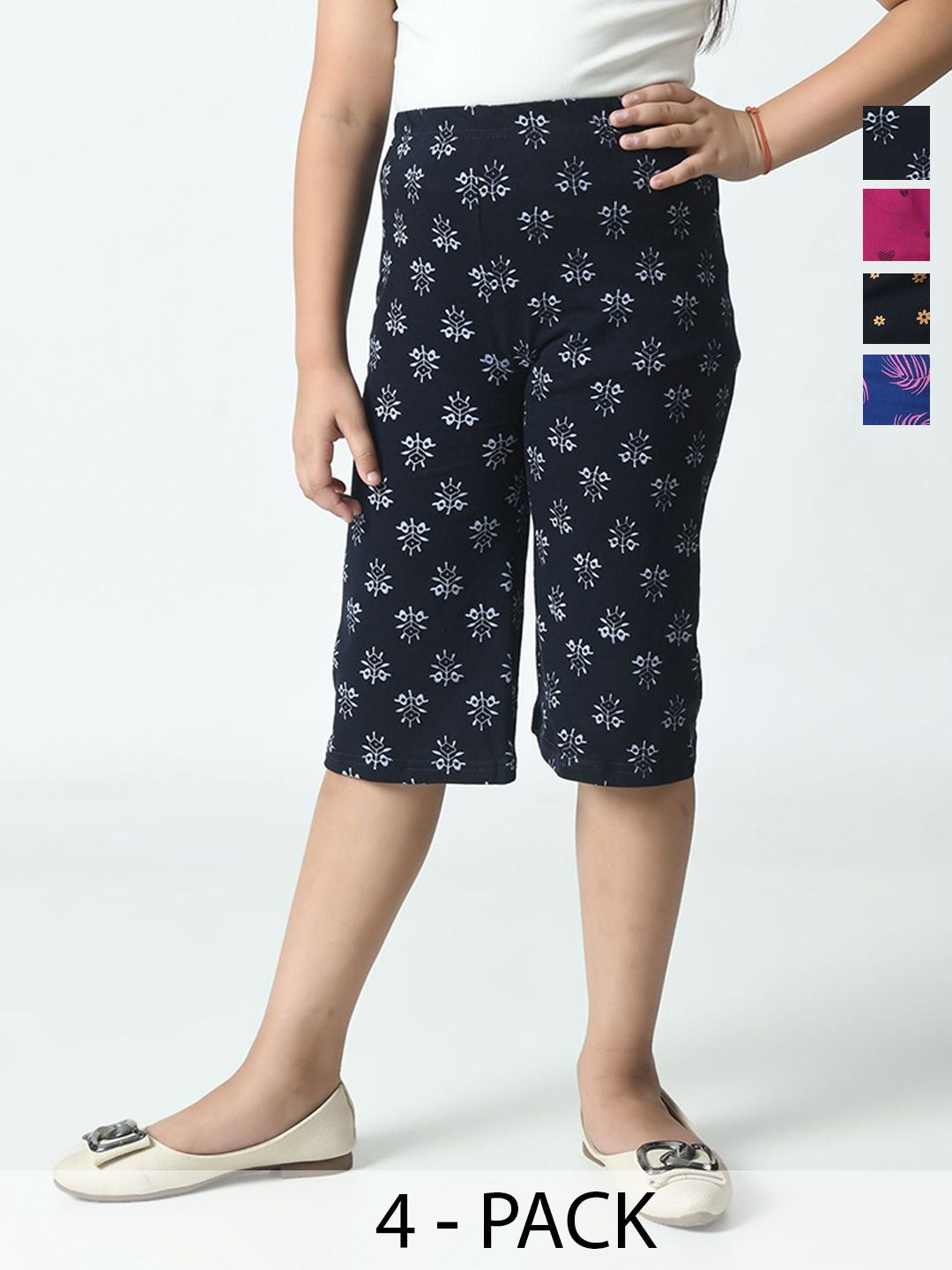 BAESD Pack Of 4 Girls Printed Capris-picture-26