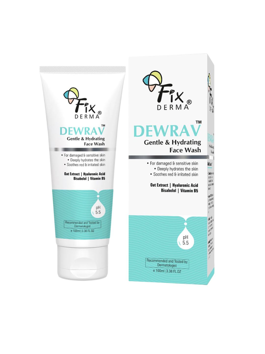 FIXDERMA Dewrav Gentle Hydrating Face Wash With Oats & Hyaluronic Acid - 100ml-picture-44