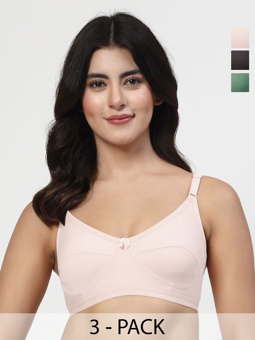 LILY Akihdar Pack Of 3 Full Coverage Non Padded Everyday Bra