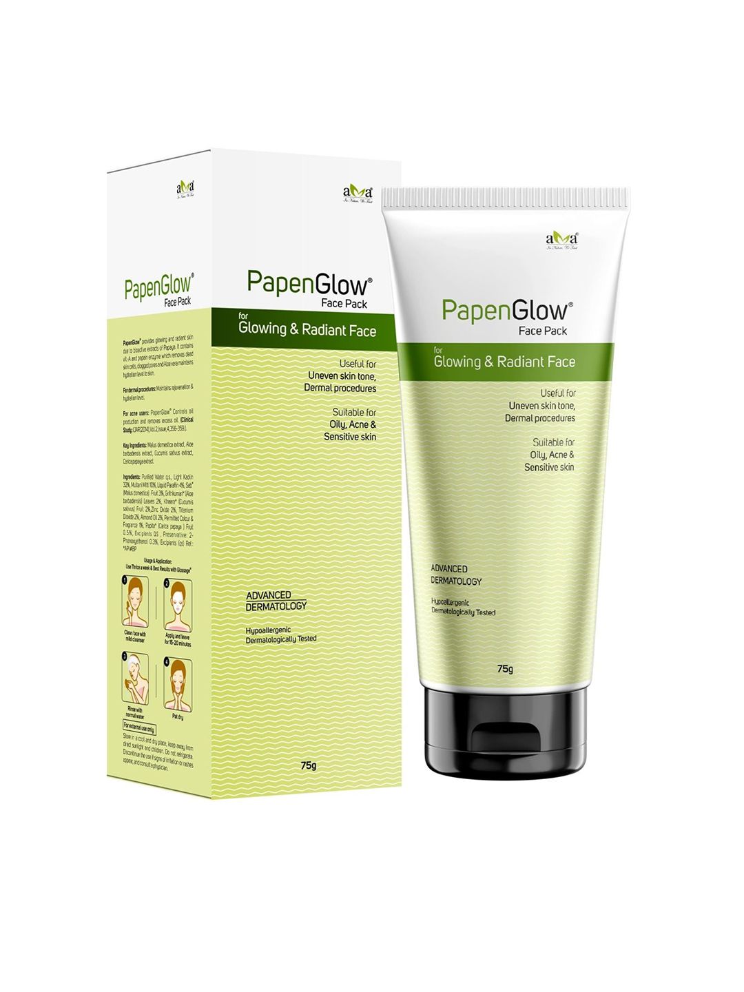 Vegetal Papen Glow Face Pack For Oil Skin With Papaya Extract - 75 g-picture-39