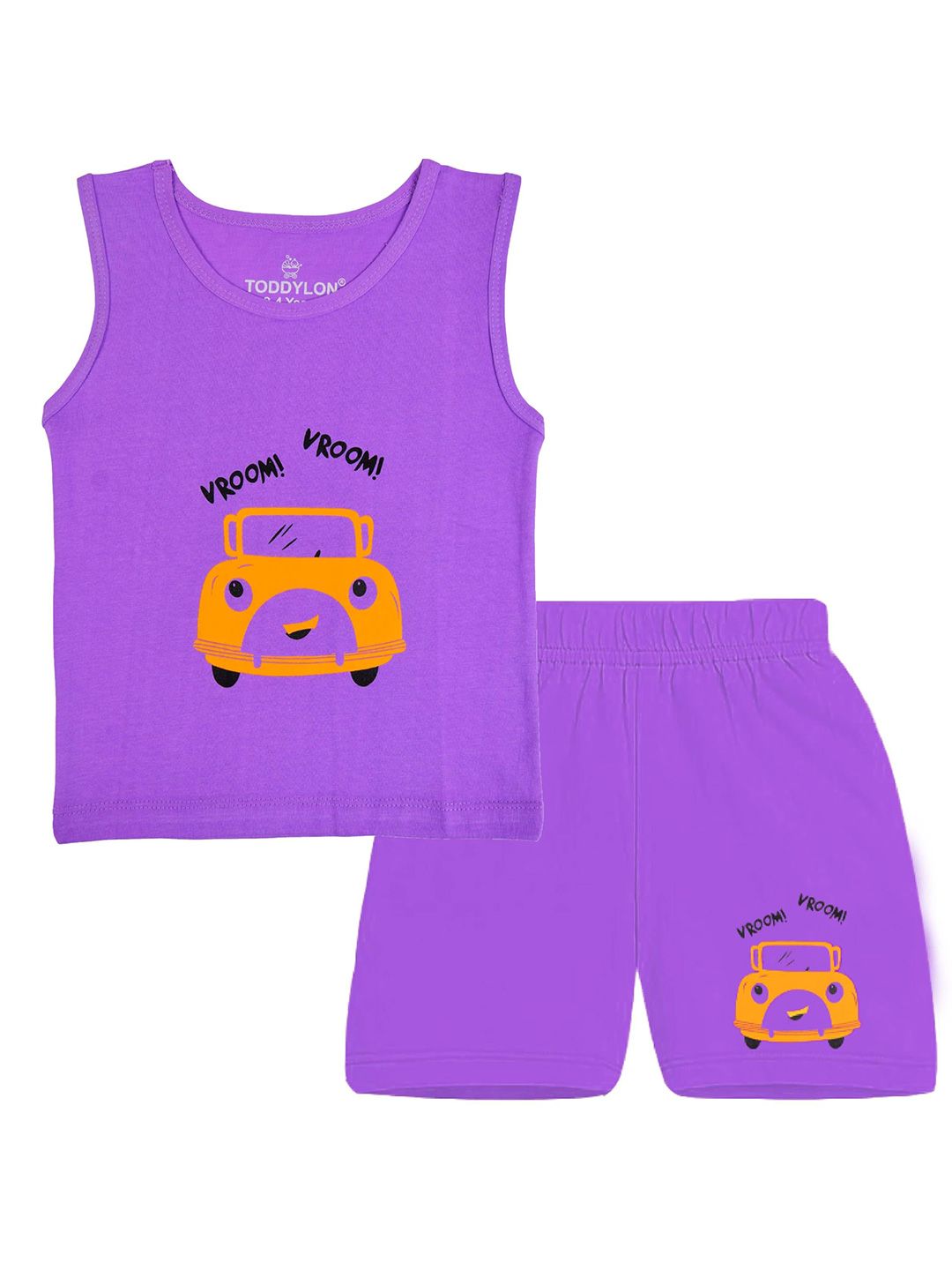 Toddylon Kids Printed Pure Cotton T-shirt With Shorts-picture-53