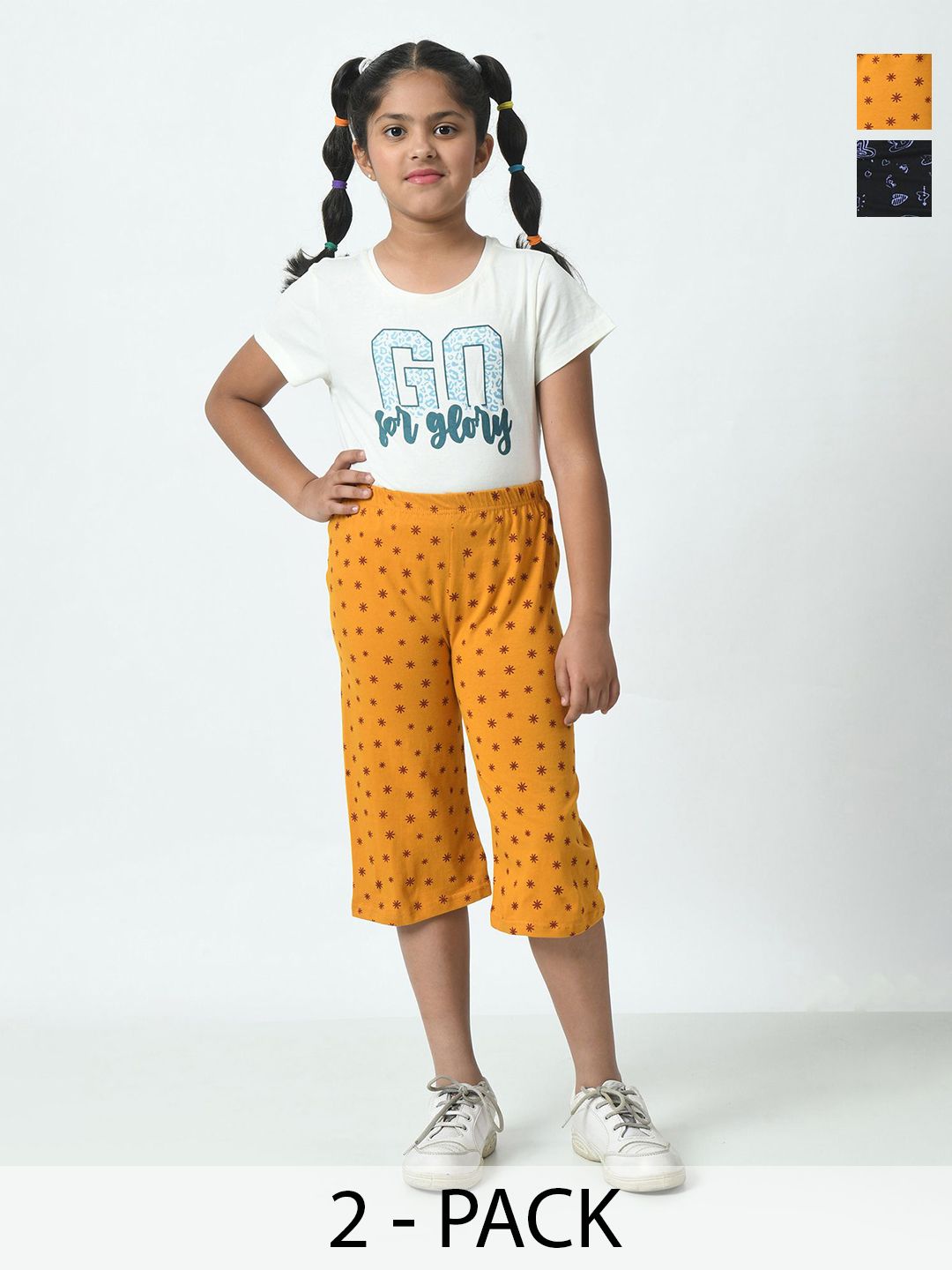 BAESD Girls Pack Of 2 Printed Loose Fit High-Rise Capris-picture-16