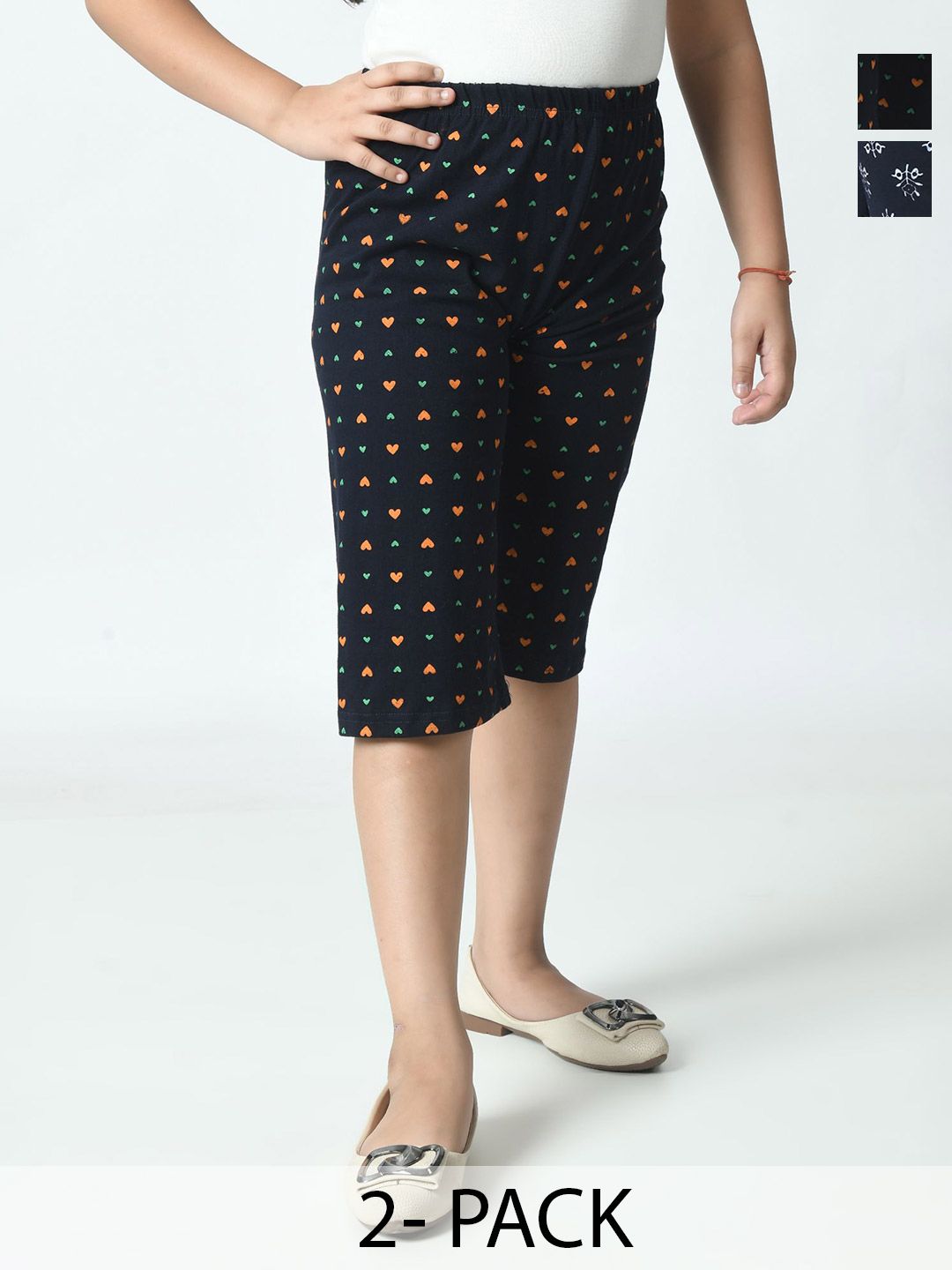 BAESD Girls Pack Of 2 Printed Capris-picture-12