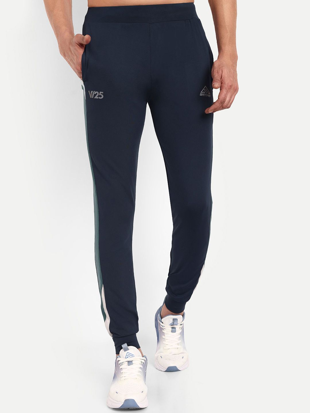 GRITPRO Men Clourblocked Mid-Rise Joggers-image-41
