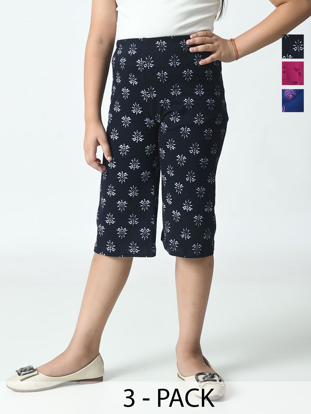 BAESD Girls Pack of 3 Printed Capris-picture-52