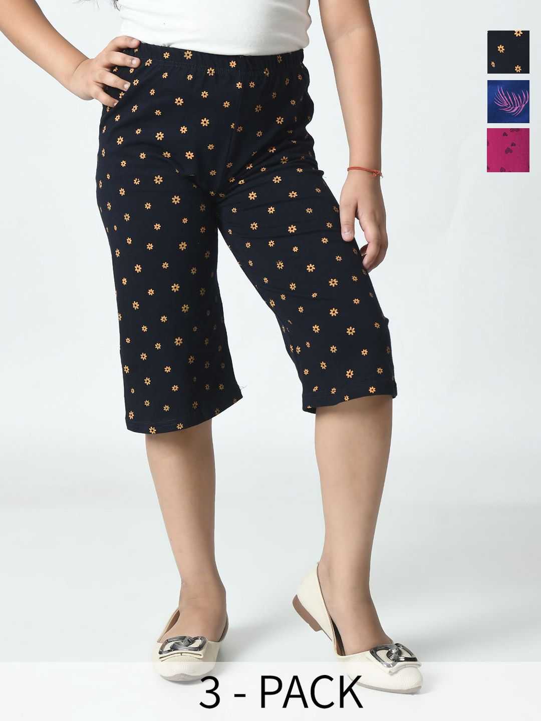 BAESD Girls Pack Of 3 Printed Capris-picture-20