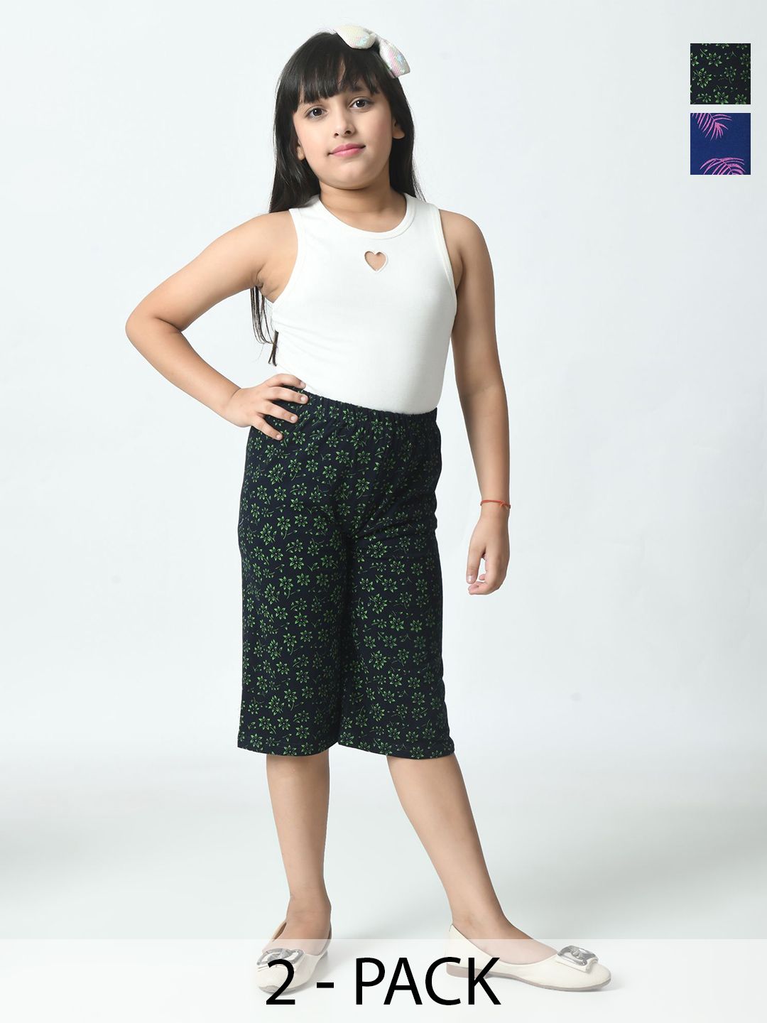 BAESD Girls Pack of 2 Printed Capris-picture-11