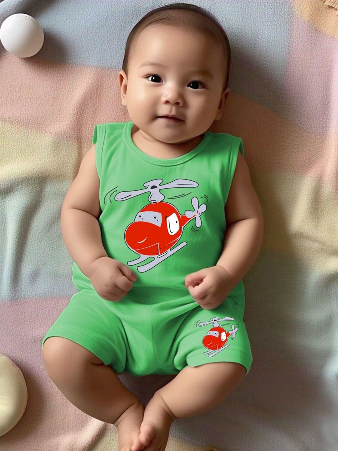 Toddylon Kids Graphic Printed Round Neck Sleeveless Cotton T-shirt With Shorts-picture-36