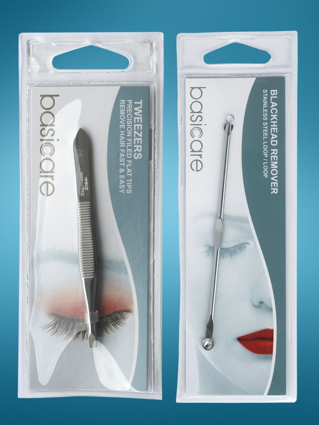 basicare Set Of 2 Blackhead Remover With Loop & Slant Tweezers-image-4