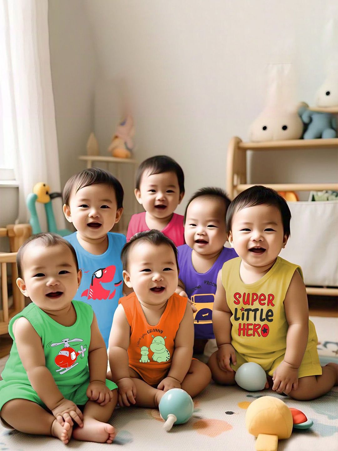 Toddylon Kids Printed Pure Cotton T-shirt With Shorts-picture-51