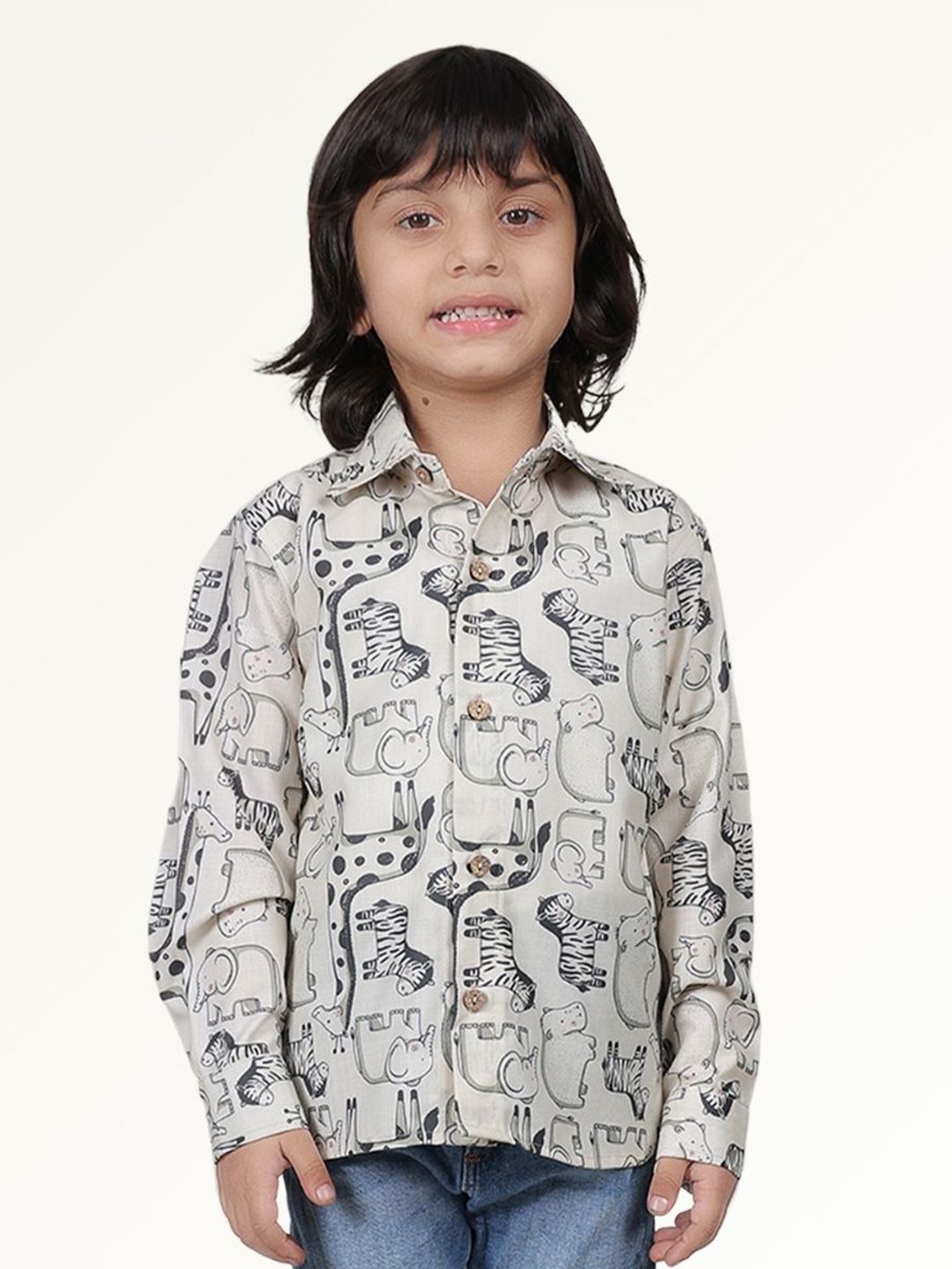 ZIKKU Unisex Kids Opaque Printed Casual Shirt-picture-28