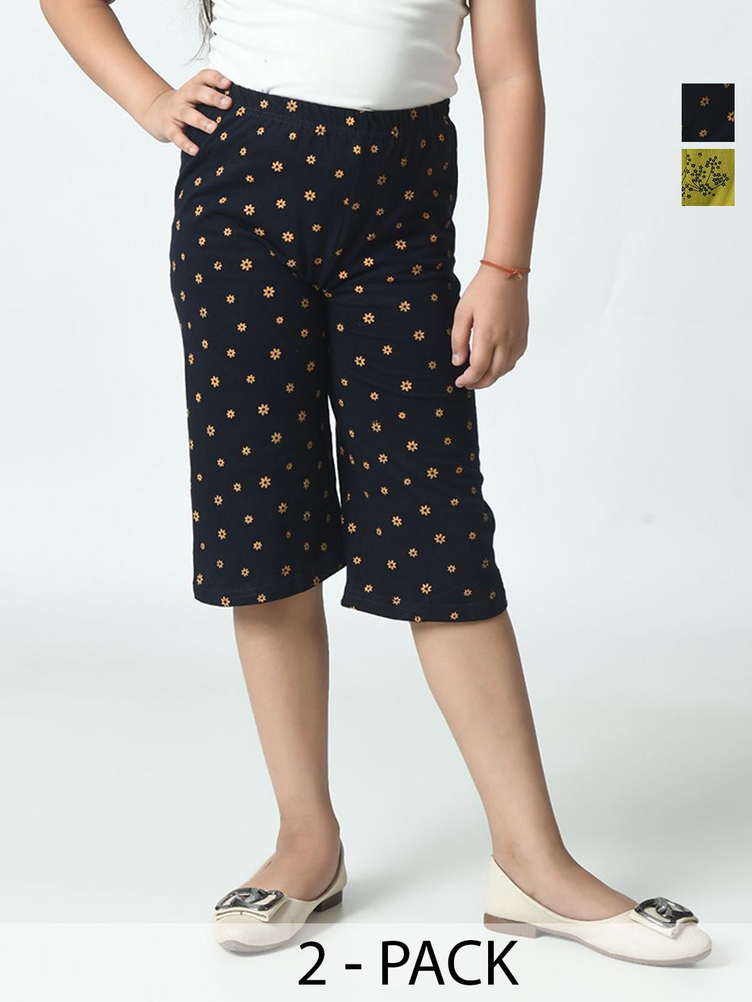 BAESD Girls Pack of 2 High-Rise Printed Capris-picture-56