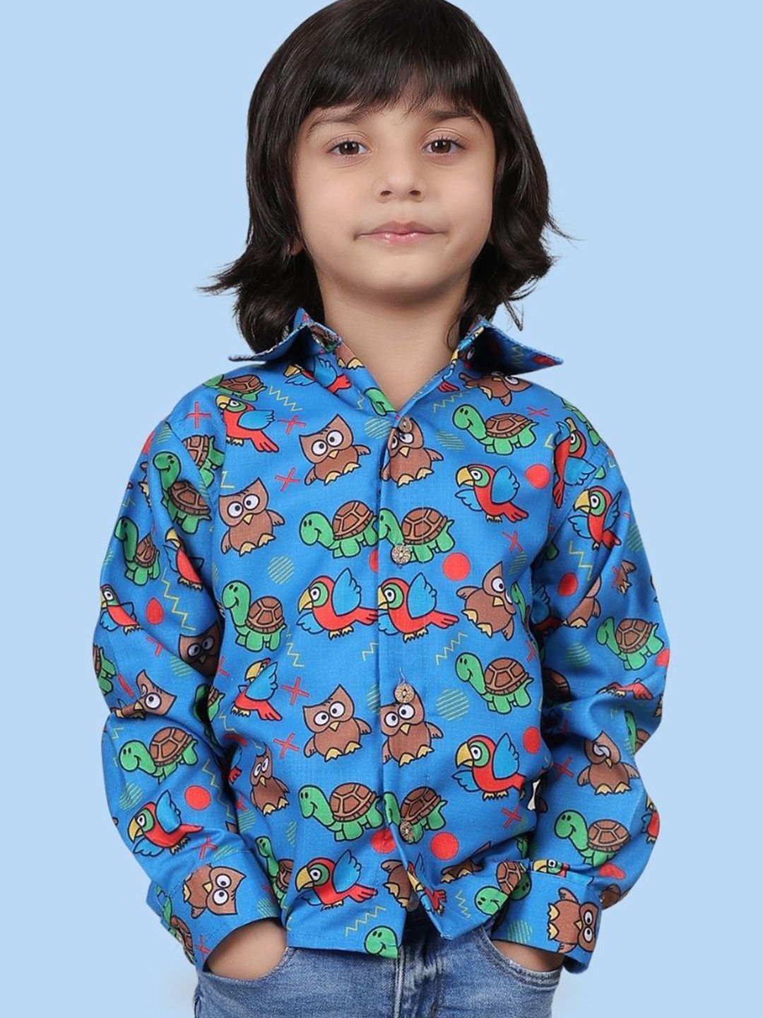 ZIKKU Unisex Kids Floral Opaque Printed Casual Shirt-picture-29