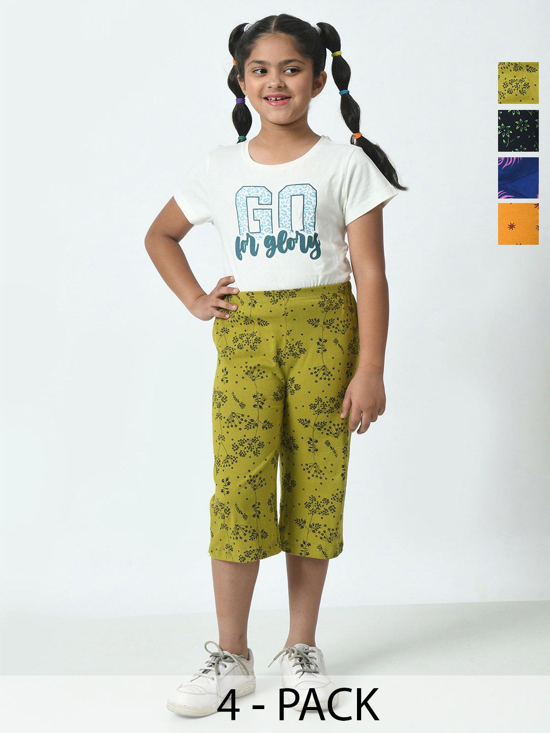 BAESD Pack Of 4 Girls Printed Capris-picture-58