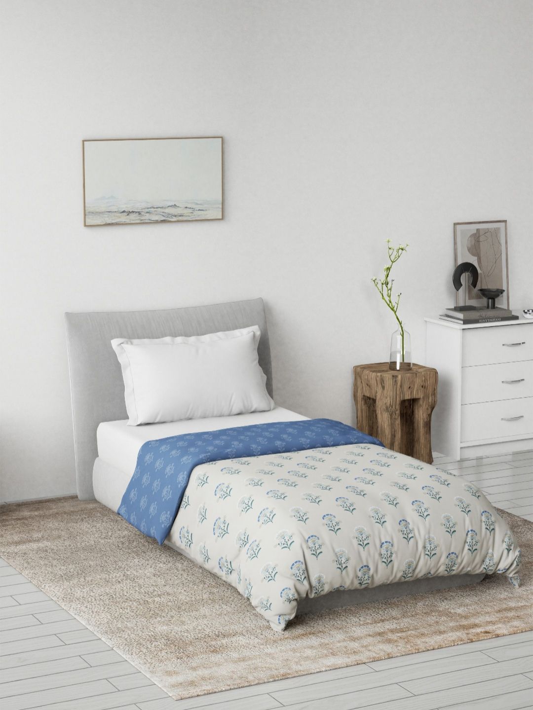 DDecor Blue & White Ethnic Motifs Printed Summer Cotton 150 GSM Single Bed Dohar-picture-32