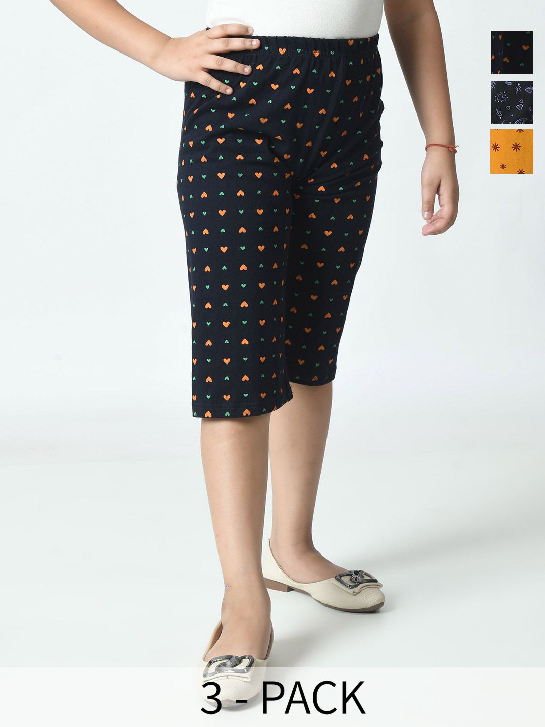 BAESD Girls Pack of 3 High-Rise Printed Capris-picture-13