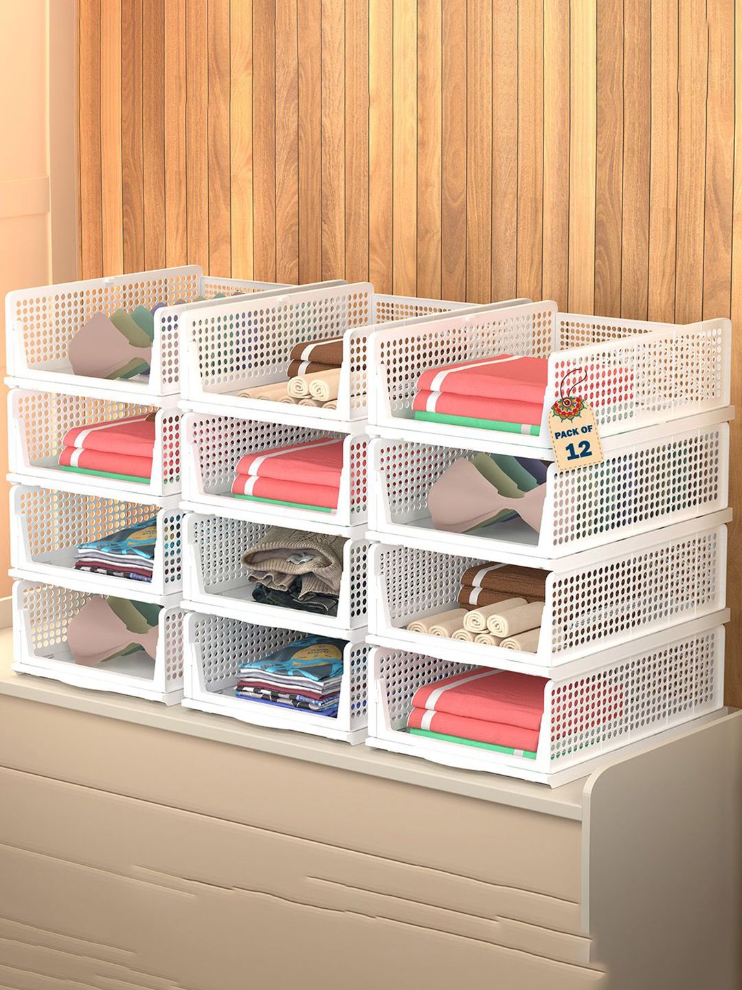 Kuber Industries White 12 Pieces Regular Drawer Organisers-picture-40