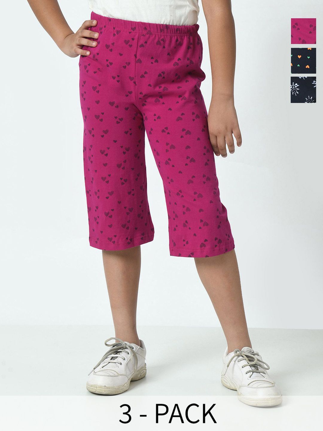 BAESD Girls Pack Of 3 Printed Capris-picture-19