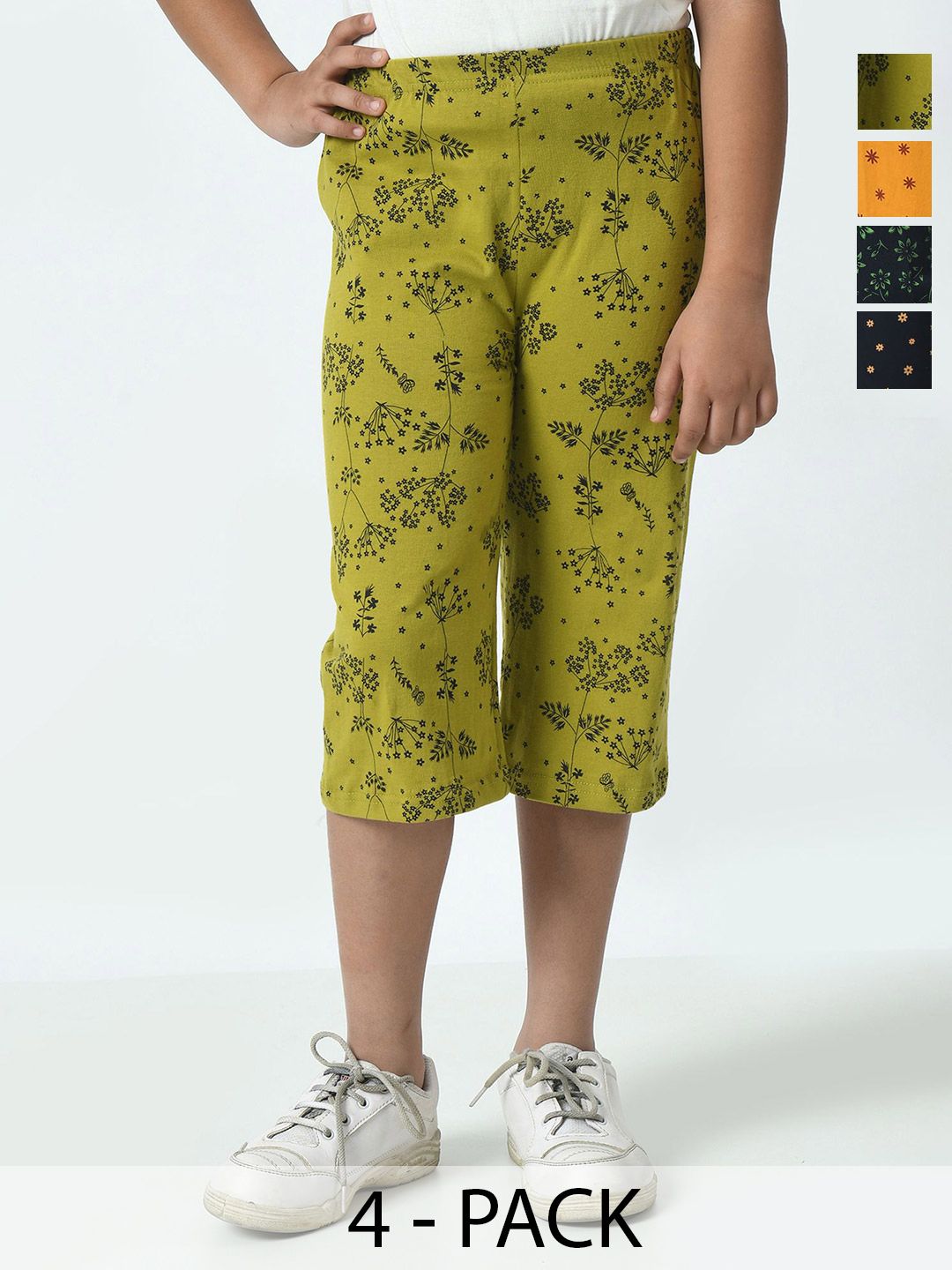 BAESD Girls Pack Of 4 Printed Loose Fit Capris-picture-43