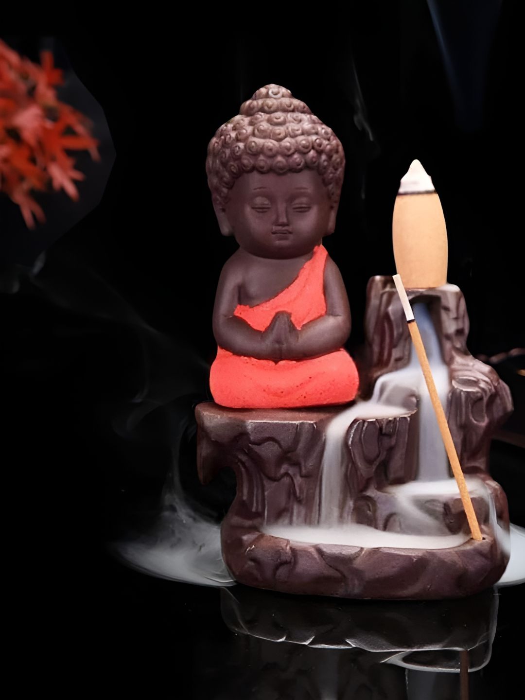 Ascension Brown Meditating Monk Buddha Religious Idol Showpiece-image-21