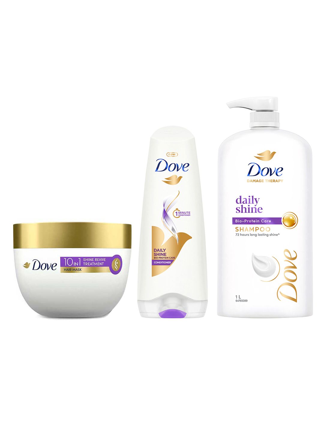 Dove Set of Daily Shine Conditioner 175ml + Shampoo 1L + Shine Revive Hair Mask 300ml-picture-4