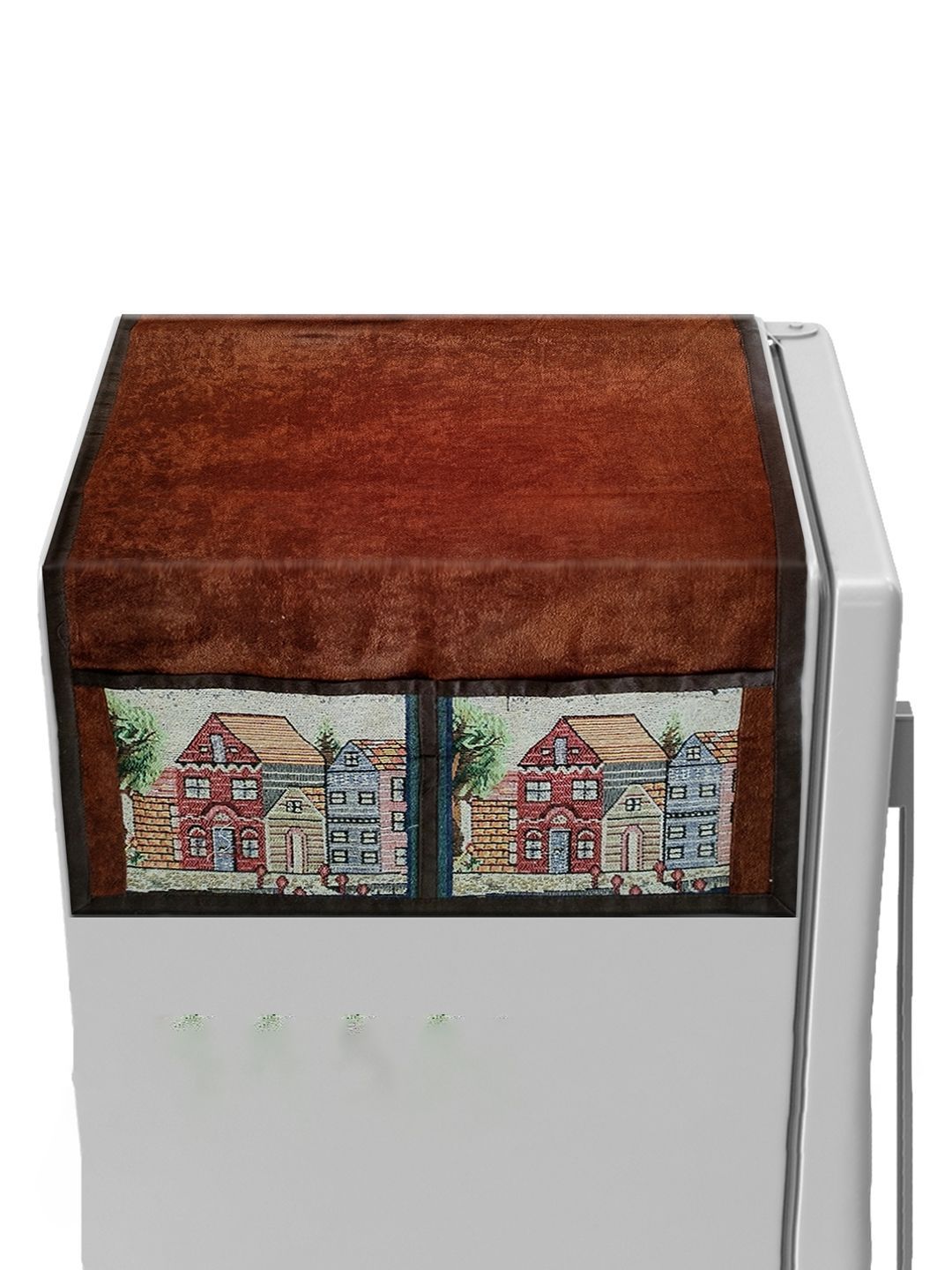 Kuber Industries Grey Printed Scratch Resistant With 6 Utility Side Pockets & Handle Cover-image-35