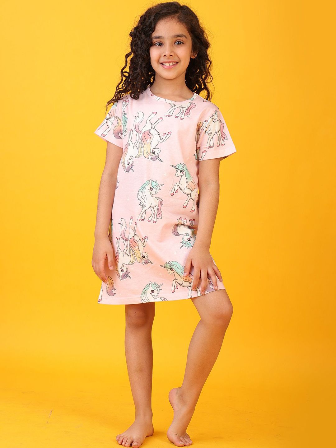 Anthrilo Girls Printed Pure Cotton Nightdress-picture-22