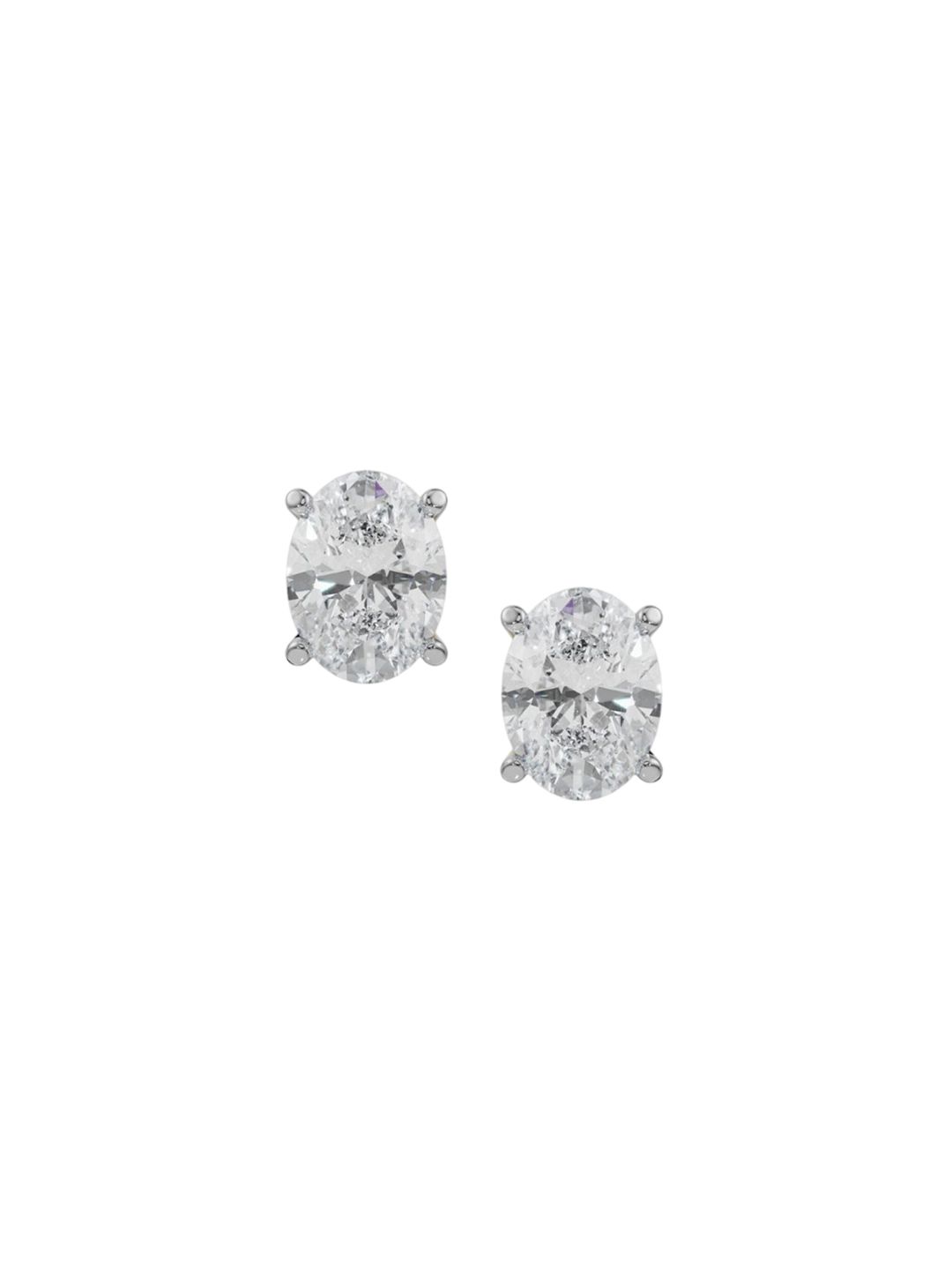 Emori 2 CT Oval Solitaire Lab Grown Diamond Studs-picture-16