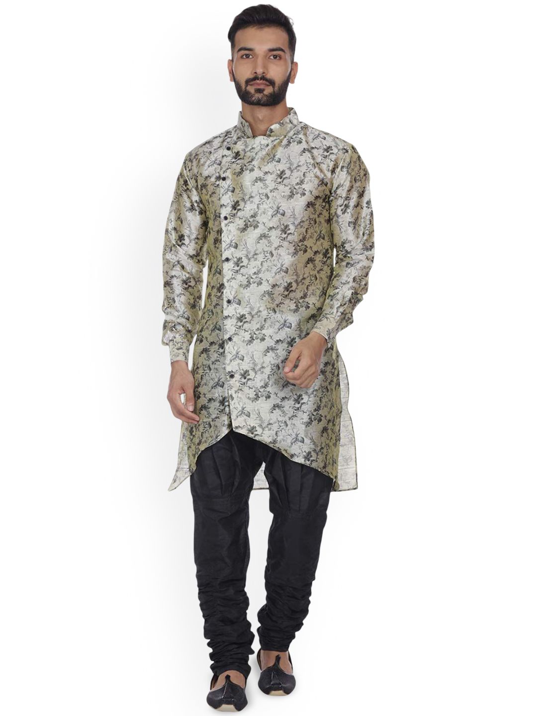 VEERA PARIDHAAN Men Floral Printed Regular Kurta with Pyjamas-picture-16