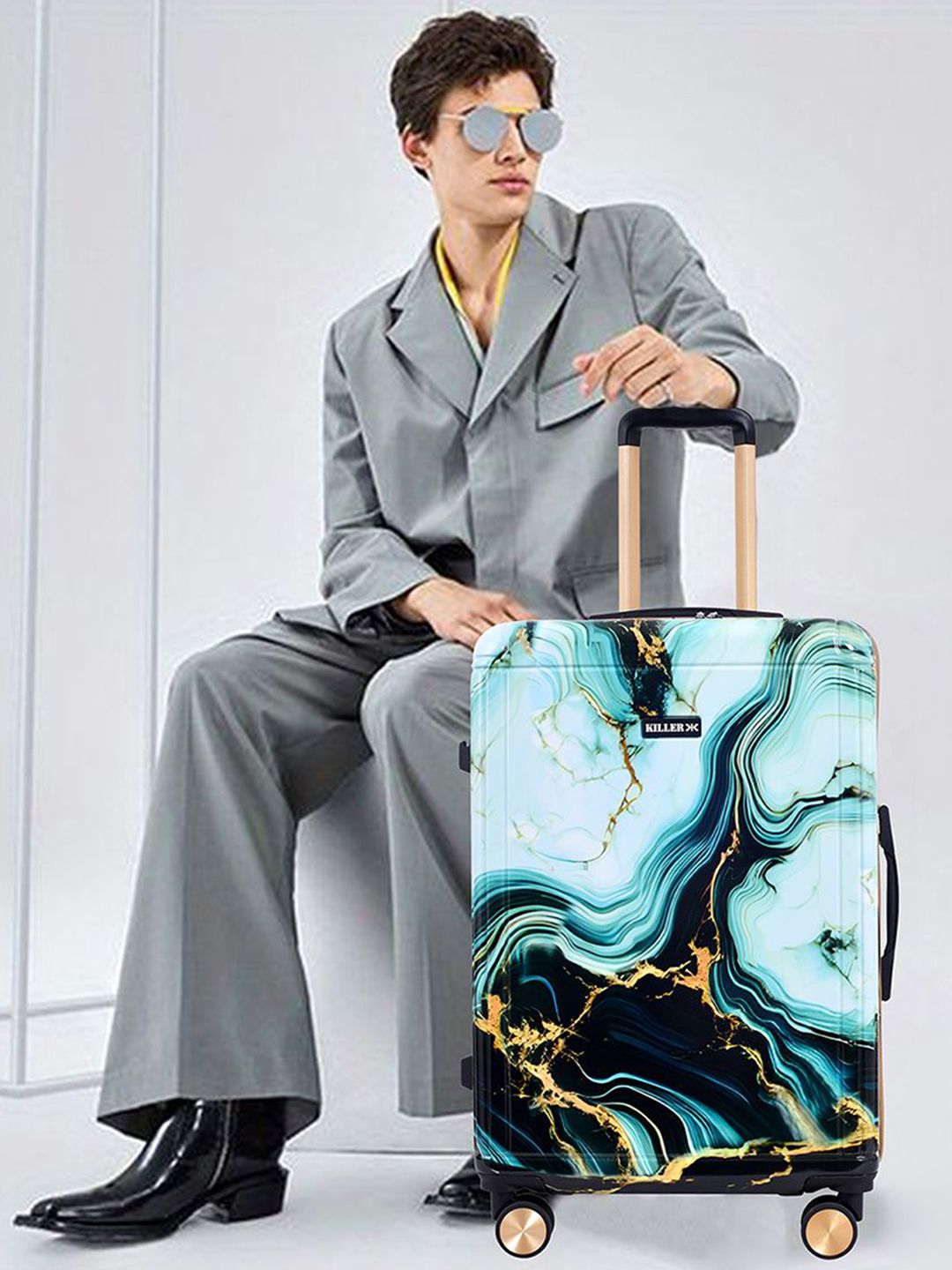 Luggero Printed Hard-Sided Large Trolley Bag-image-45