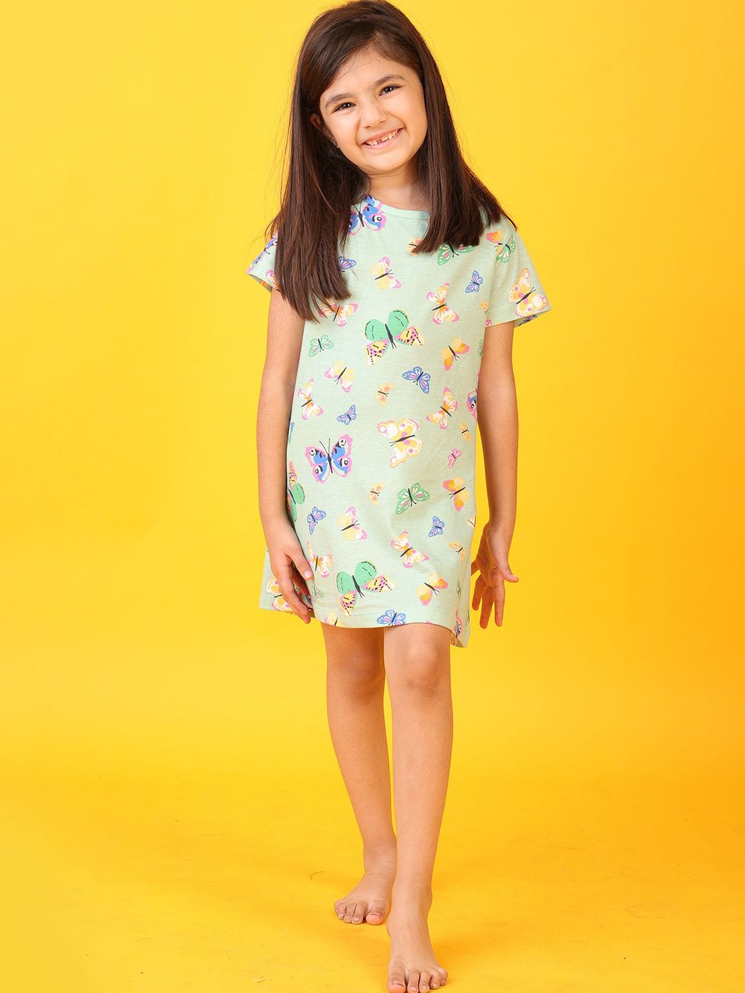 Anthrilo Girls Printed Pure Cotton Nightdress-picture-23