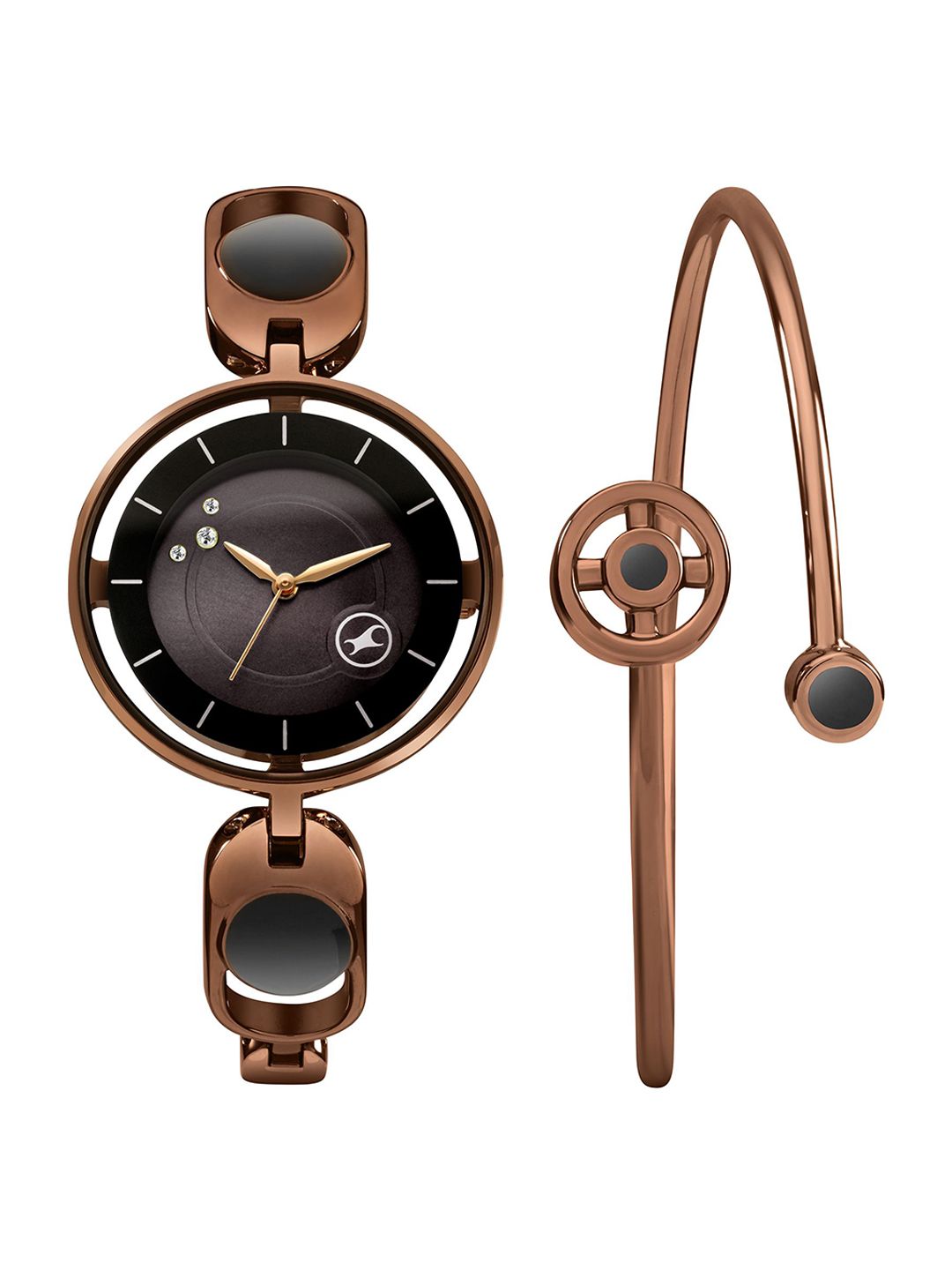 Fastrack Girls Brass Embellished Dial & Bracelet Style Straps Analogue Watch 6237QM02F-picture-36