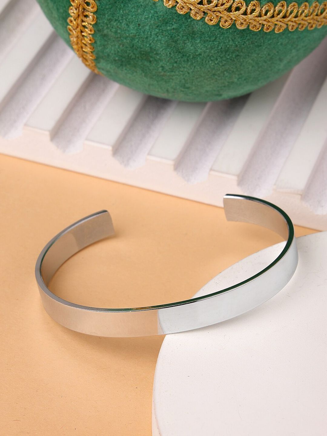 Roadster Men Silver-Plated Stainless Steel Cuff Bracelet-picture-38