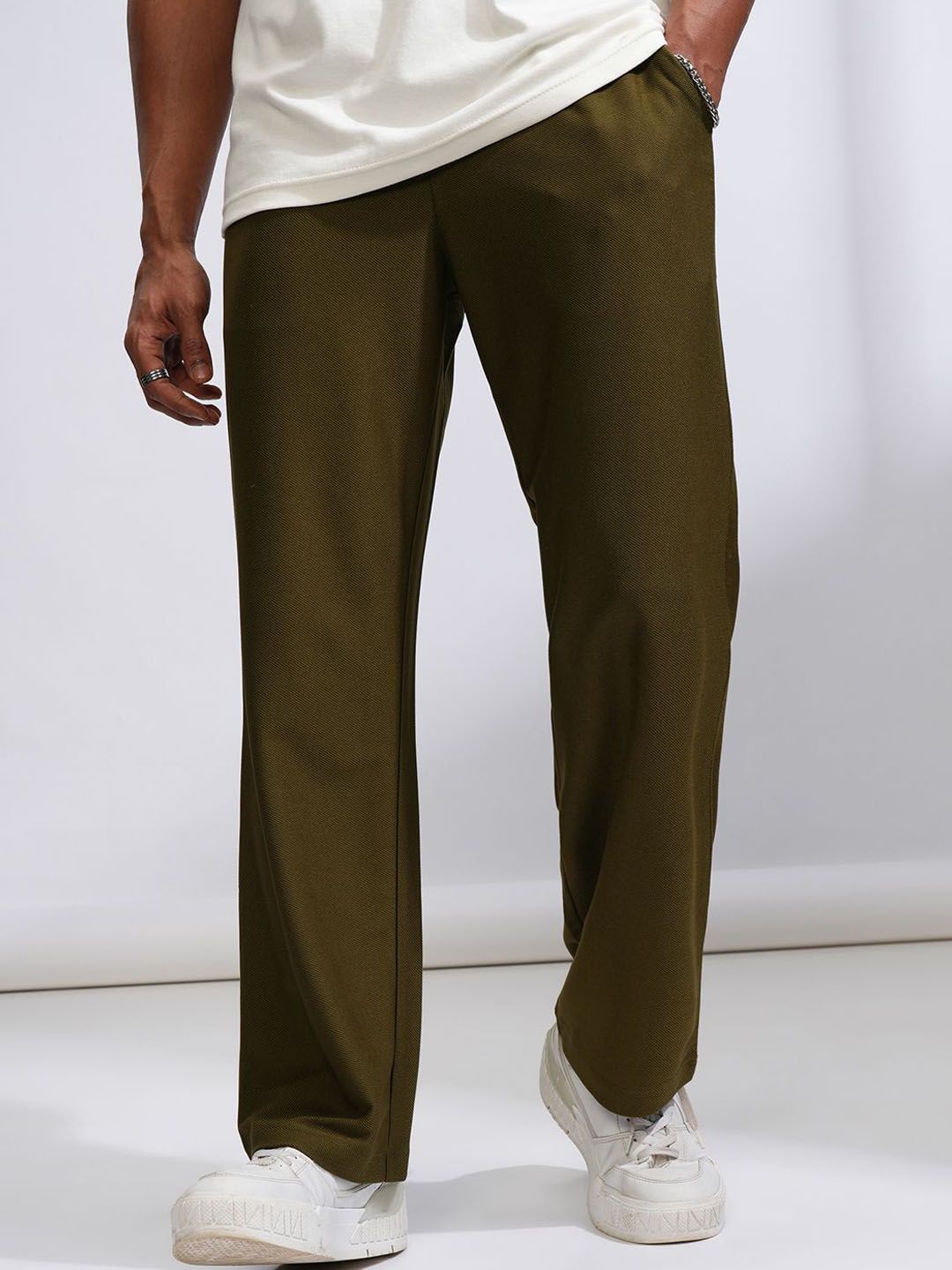 HIGHLANDER Men Mid-Rise Straight Fit Regular Trousers-picture-10