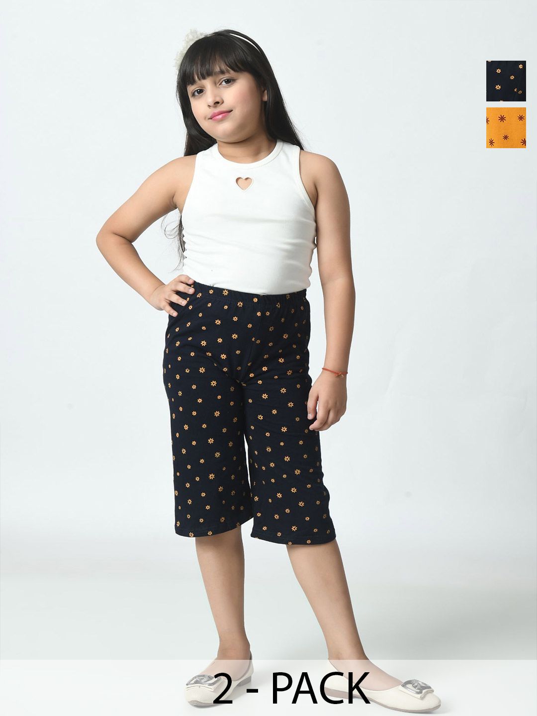 BAESD Girls Cotton Printed Loose Capris-picture-14