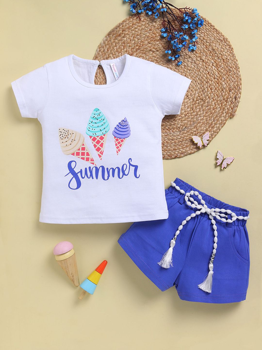 Toonyport Girls Printed Round Neck Pure Cotton T-Shirt With Shorts-picture-11