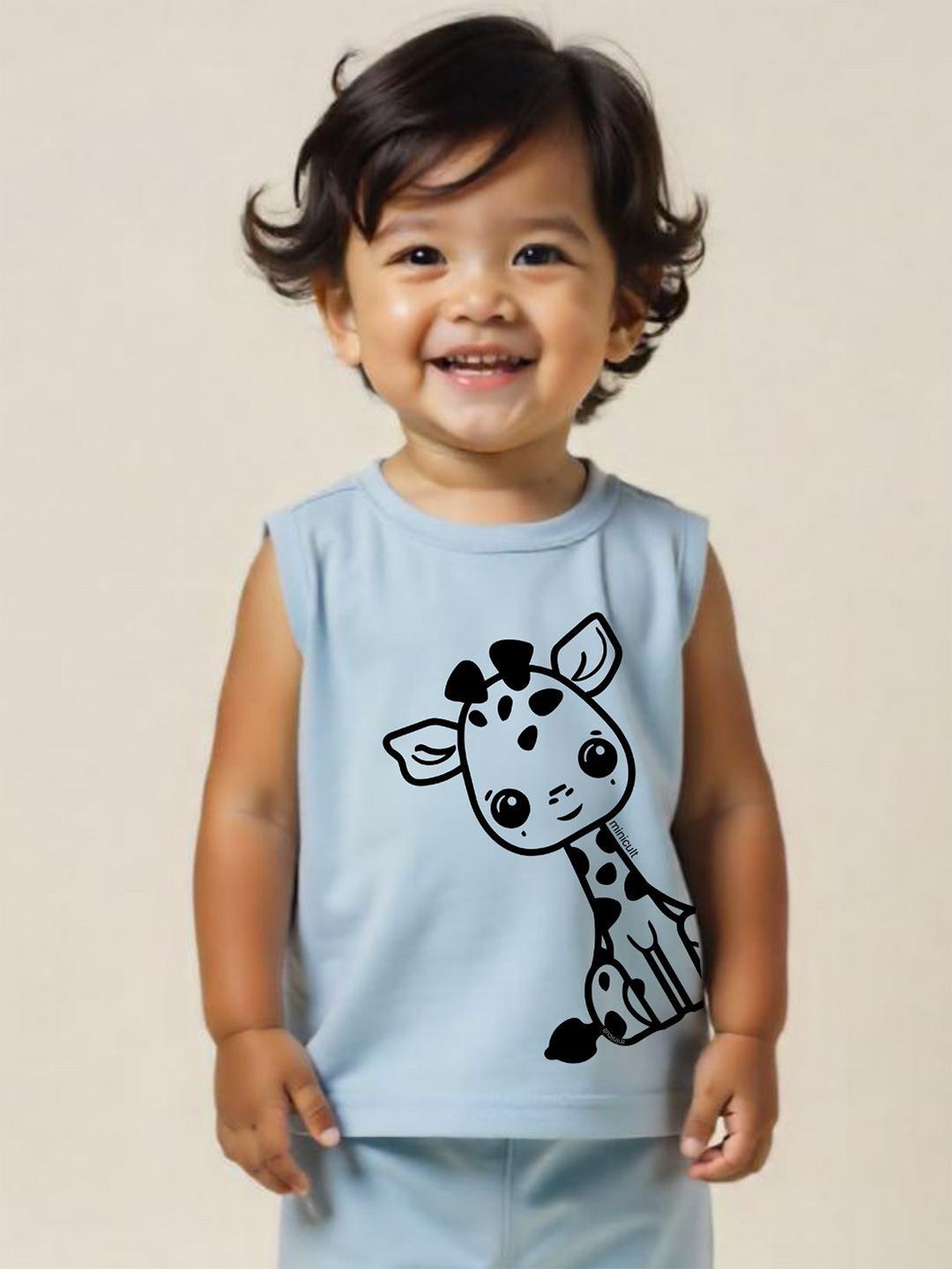 Minicult Unisex Kids Printed T-shirt with Shorts-picture-30