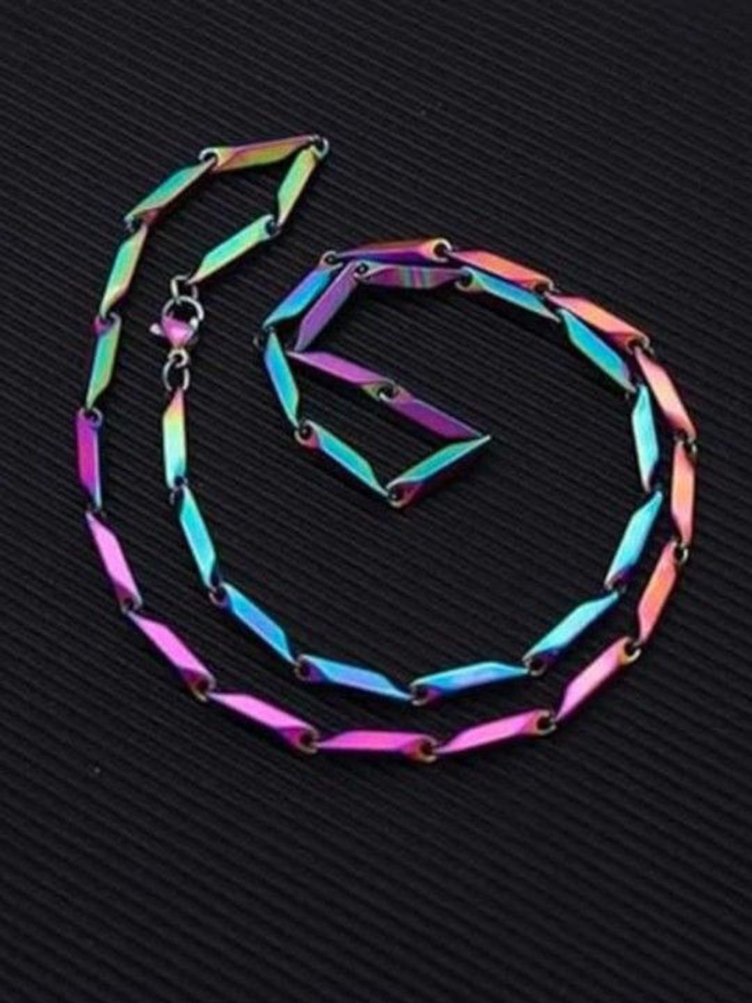 PASU FASHION Silver-Plated Rainbow Rice Chain-picture-34