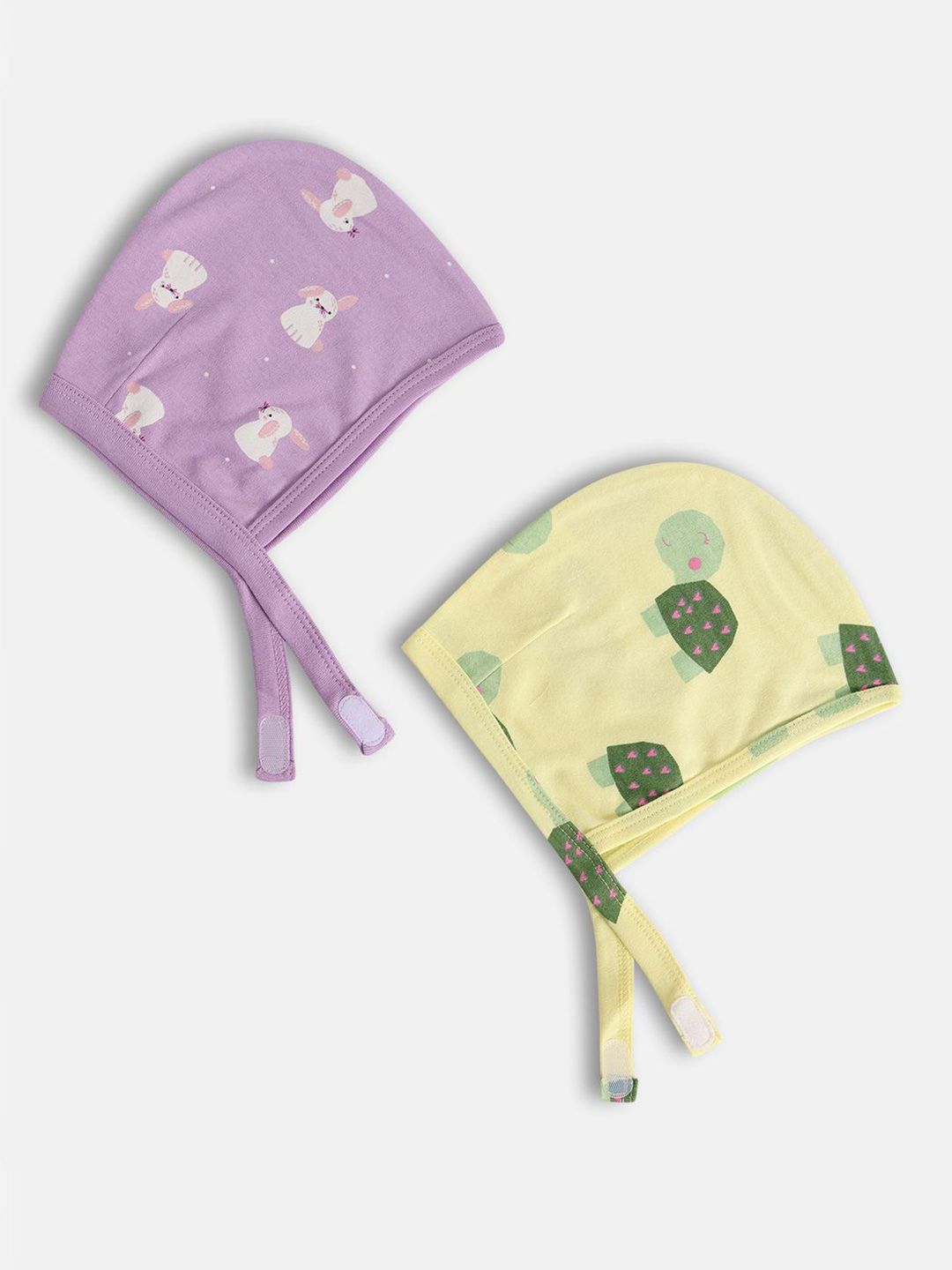 MINI KLUB Girls Pack of 2 Printed Pure Cotton Beanie-picture-26