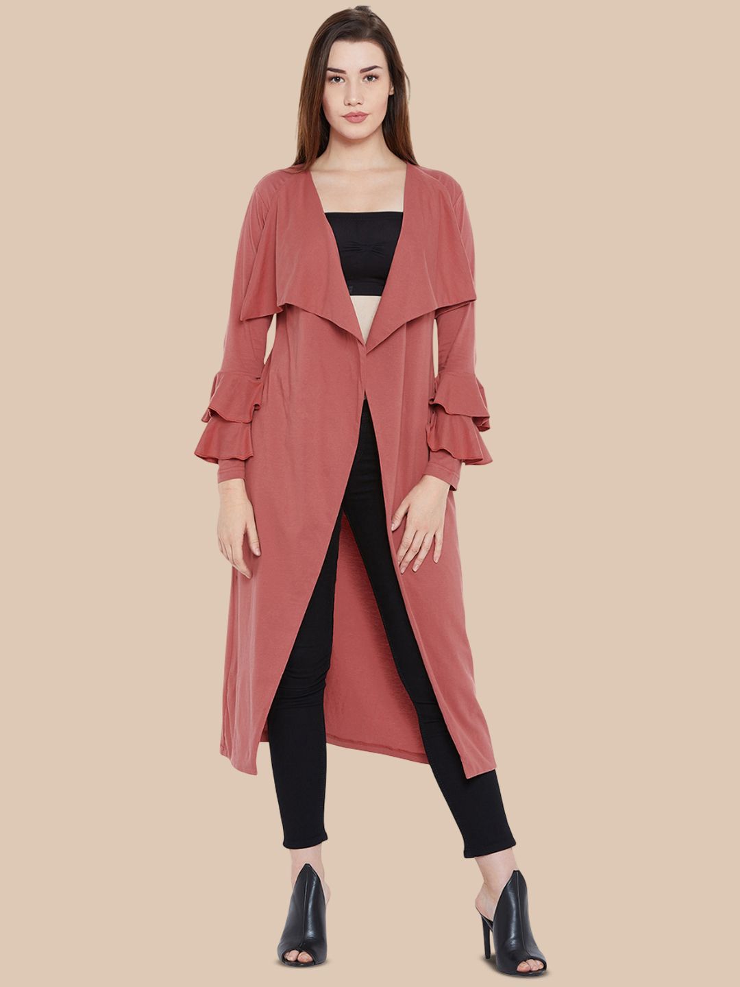 Hypernation Cotton Open Front Longline Shrug-picture-43