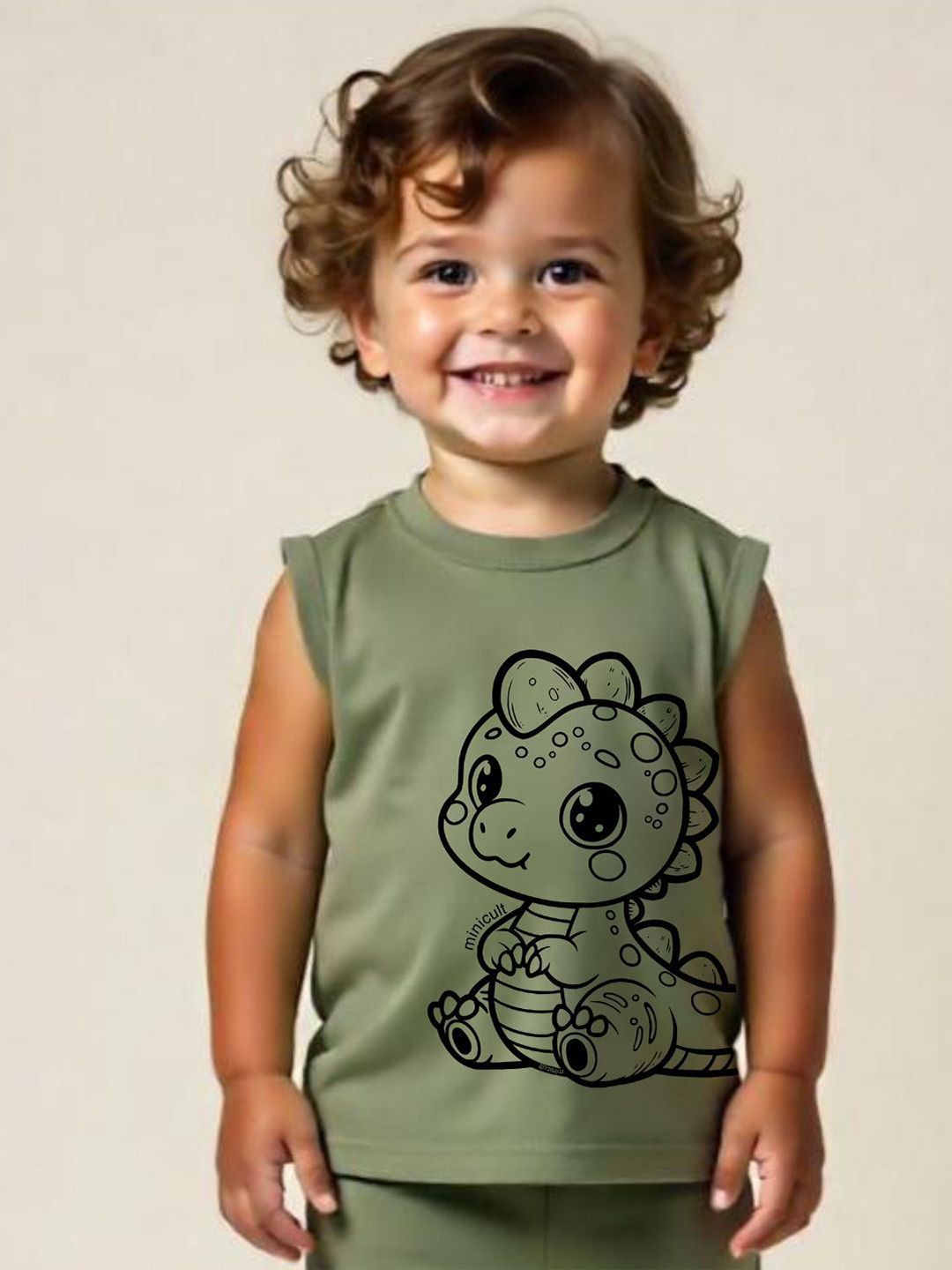 Minicult Unisex Kids Printed T-shirt with Shorts-picture-19