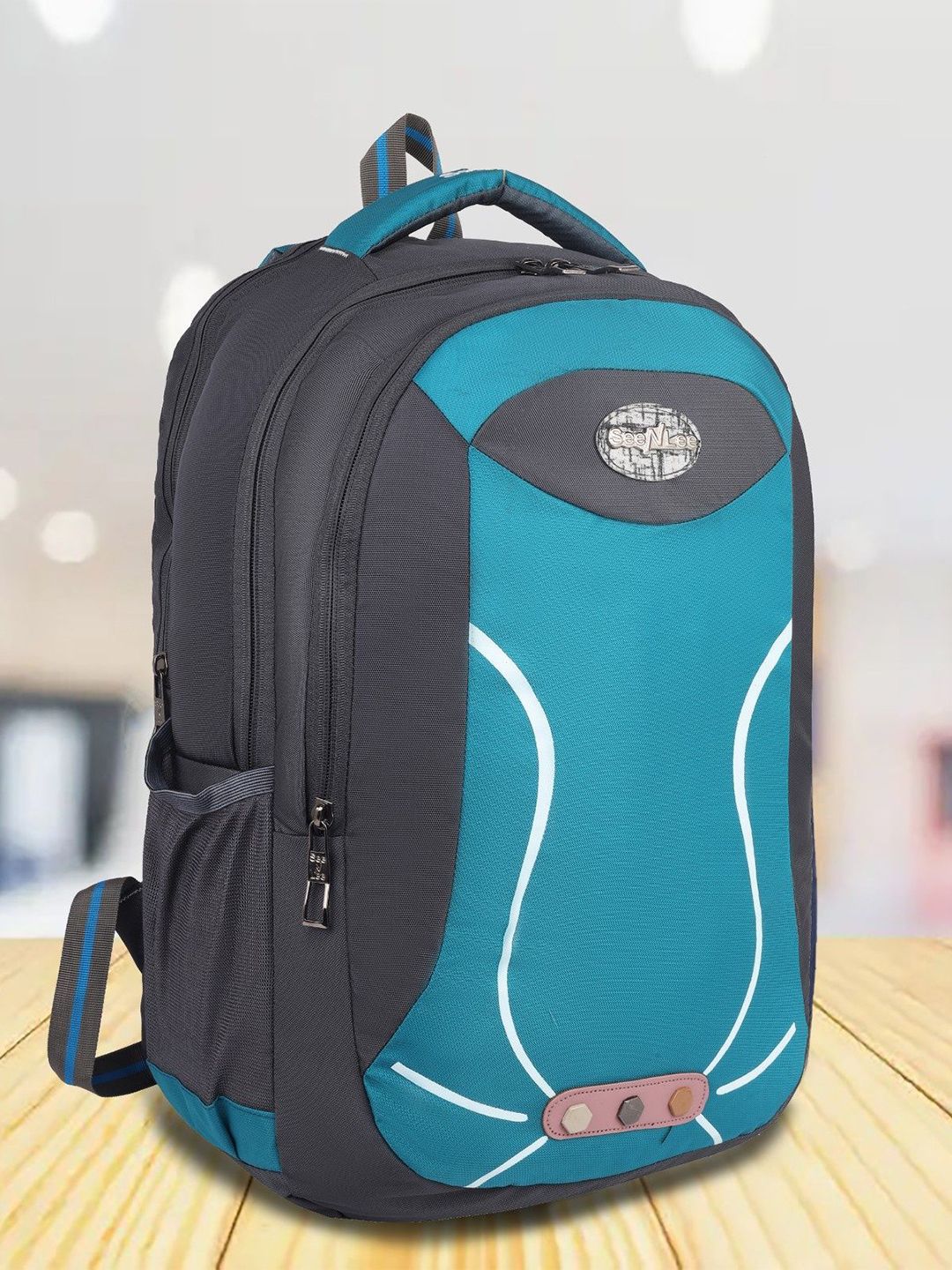 Seenlee Men Colourblocked Backpack with Compression Straps-picture-12