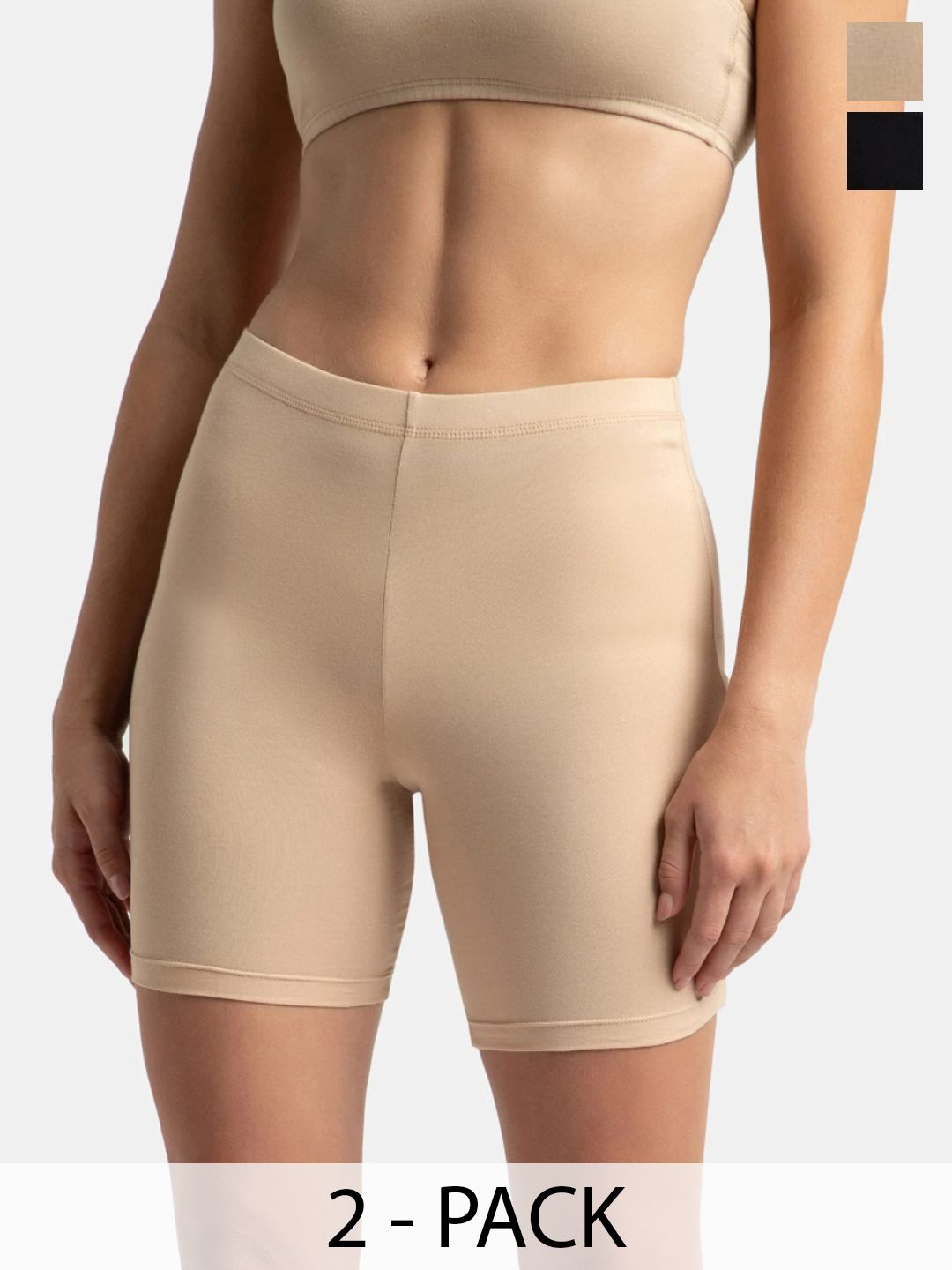 Jockey Pack of 2 High Coverage Super Combed Cotton Shorties With Concealed Waistband-1529-image-10